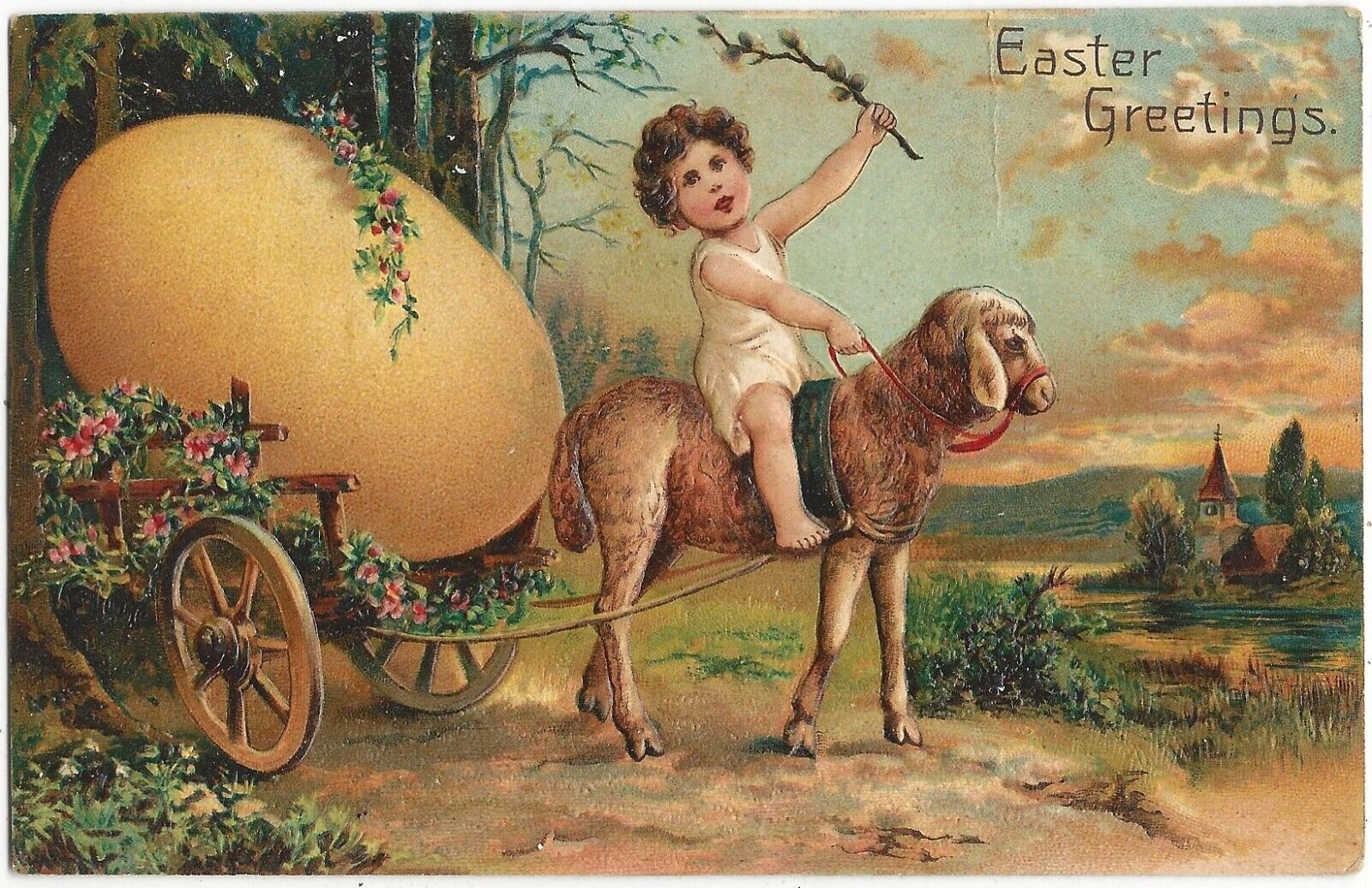 1909 Fancy Easter Postcard - Easter Greetings