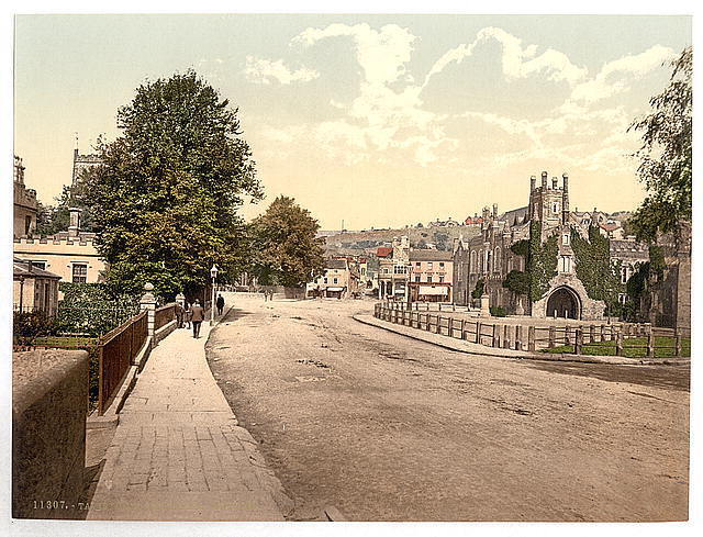 Photo:Guildhall Square,Tavistock,England,1890s