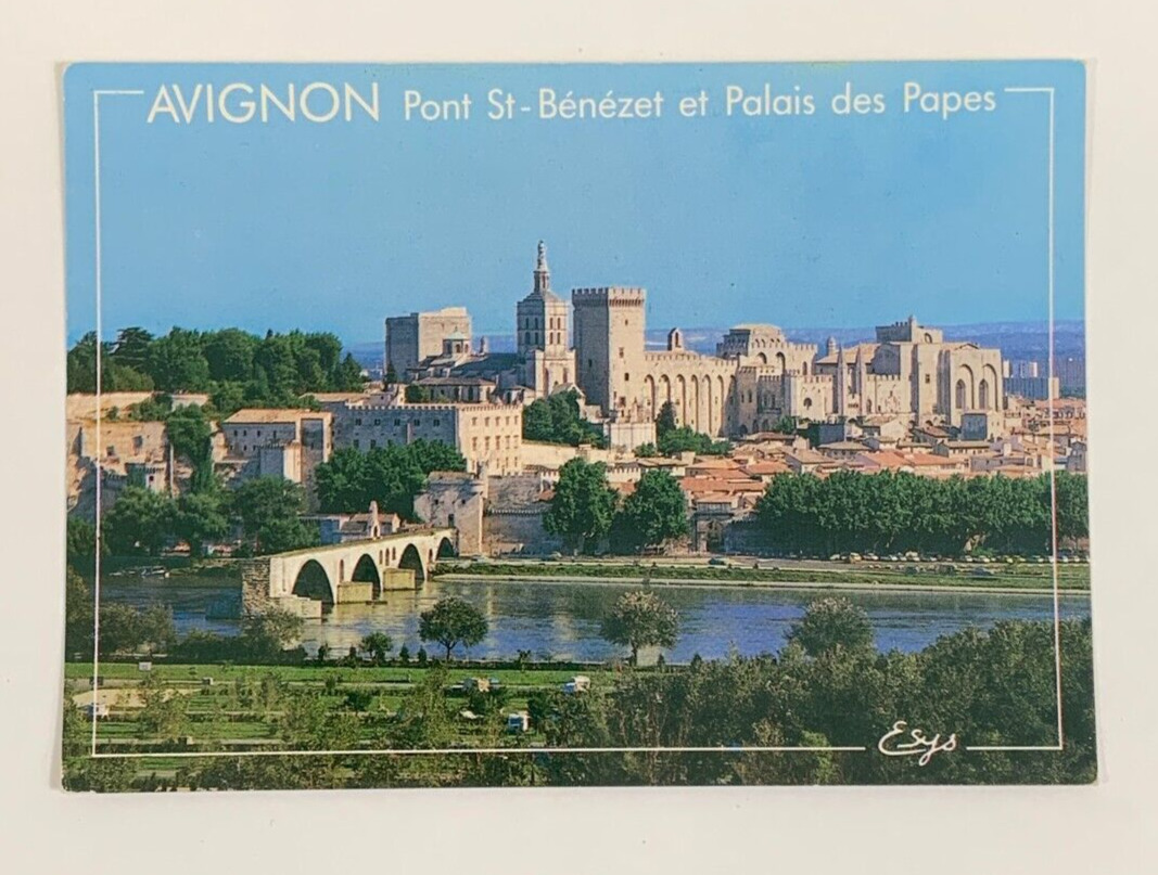 Avignon Pont St Benezet et Palais des Papes Postcard France Panorama