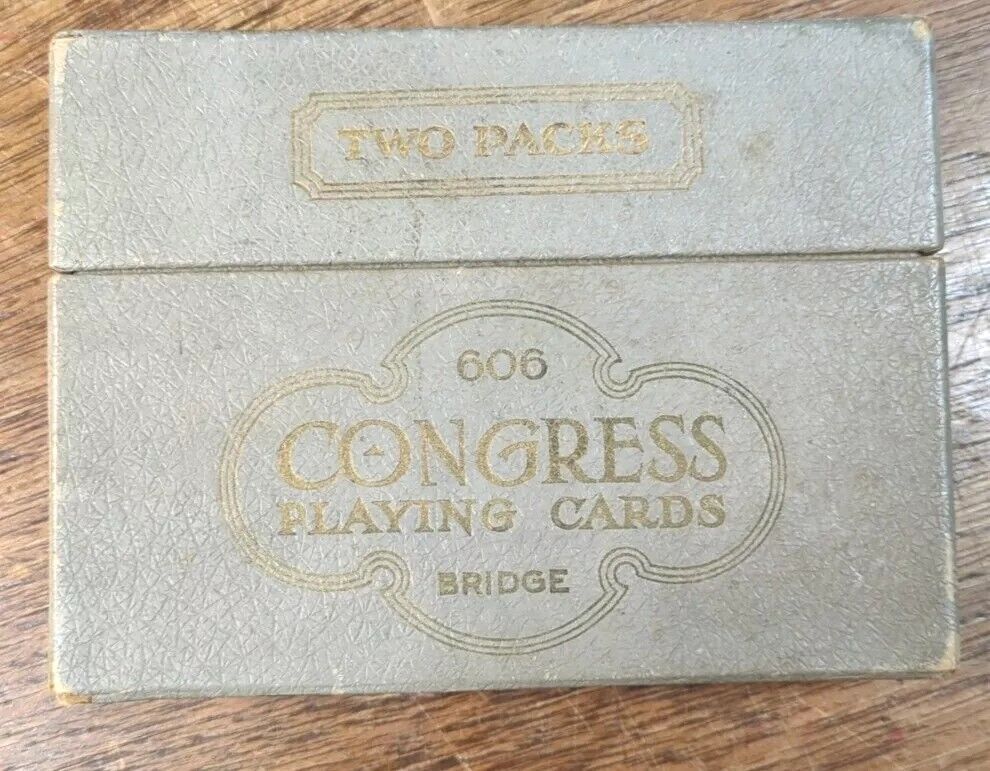 Congress 606 Double Pack Playing Cards BRIDGE w/ orig box