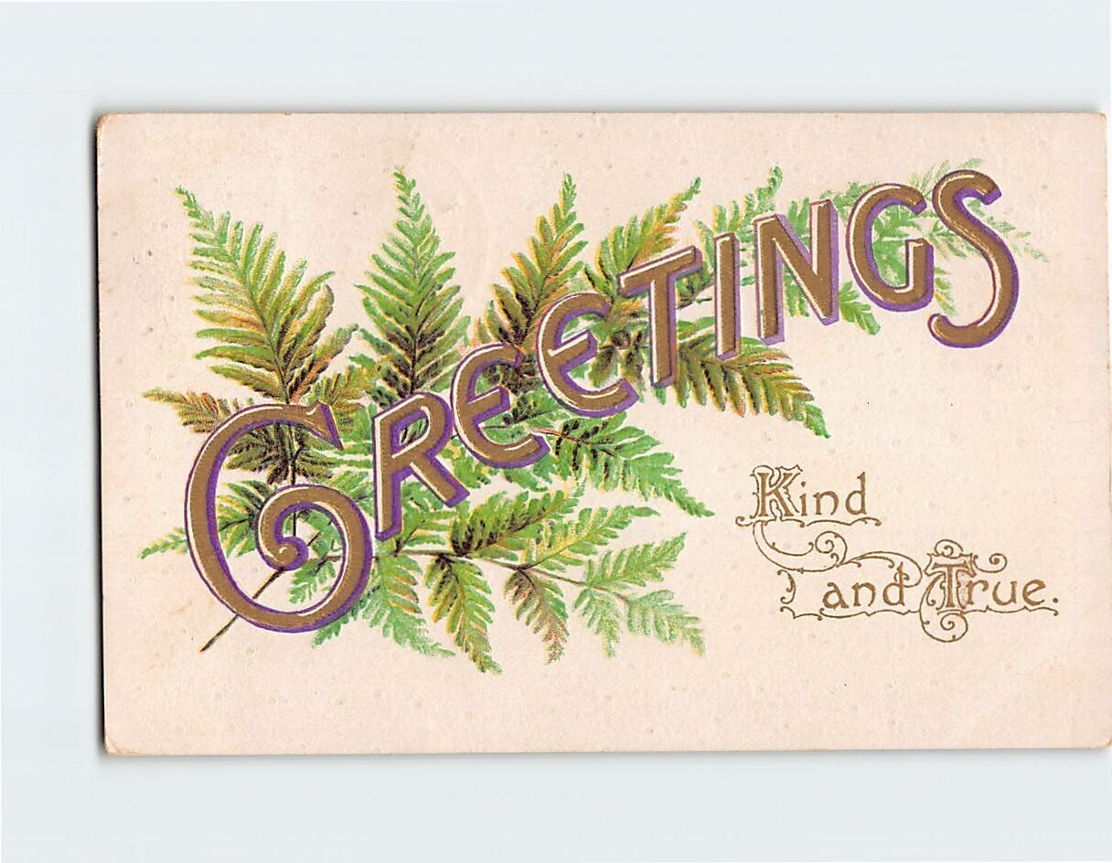 Postcard Greetings Kind and True Embossed Card
