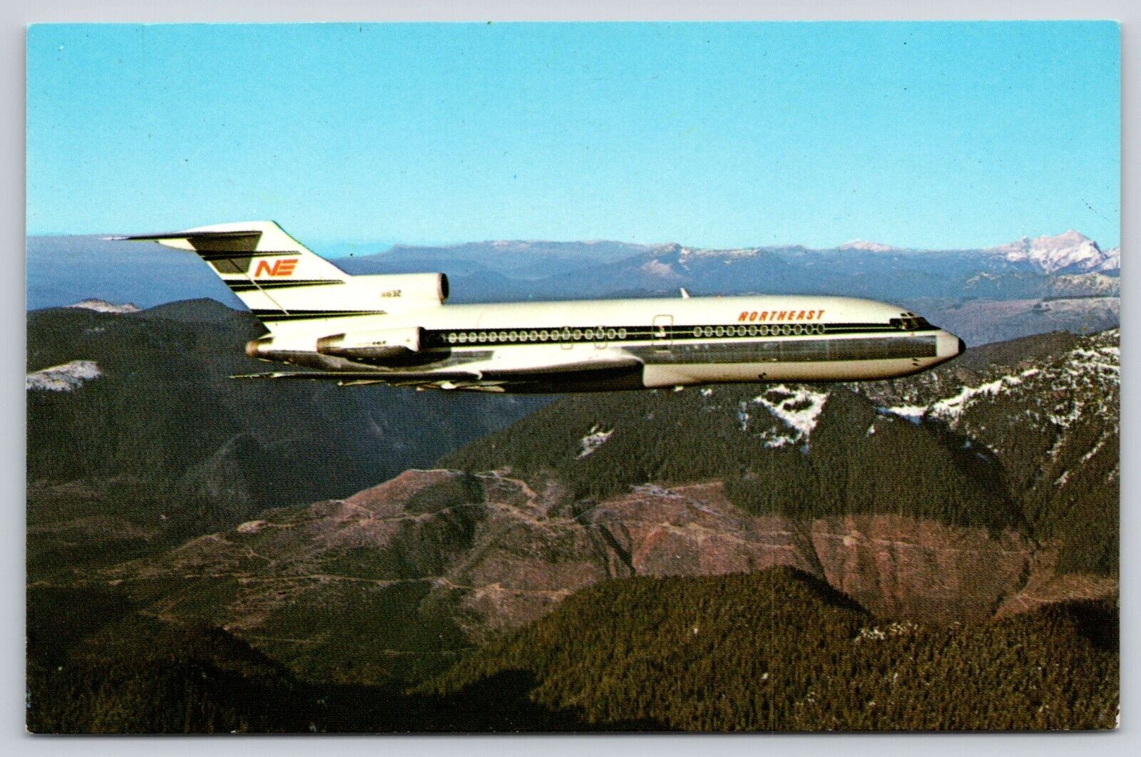 Northeast Airlines Boeing 727 N1632 Airplane Postcard