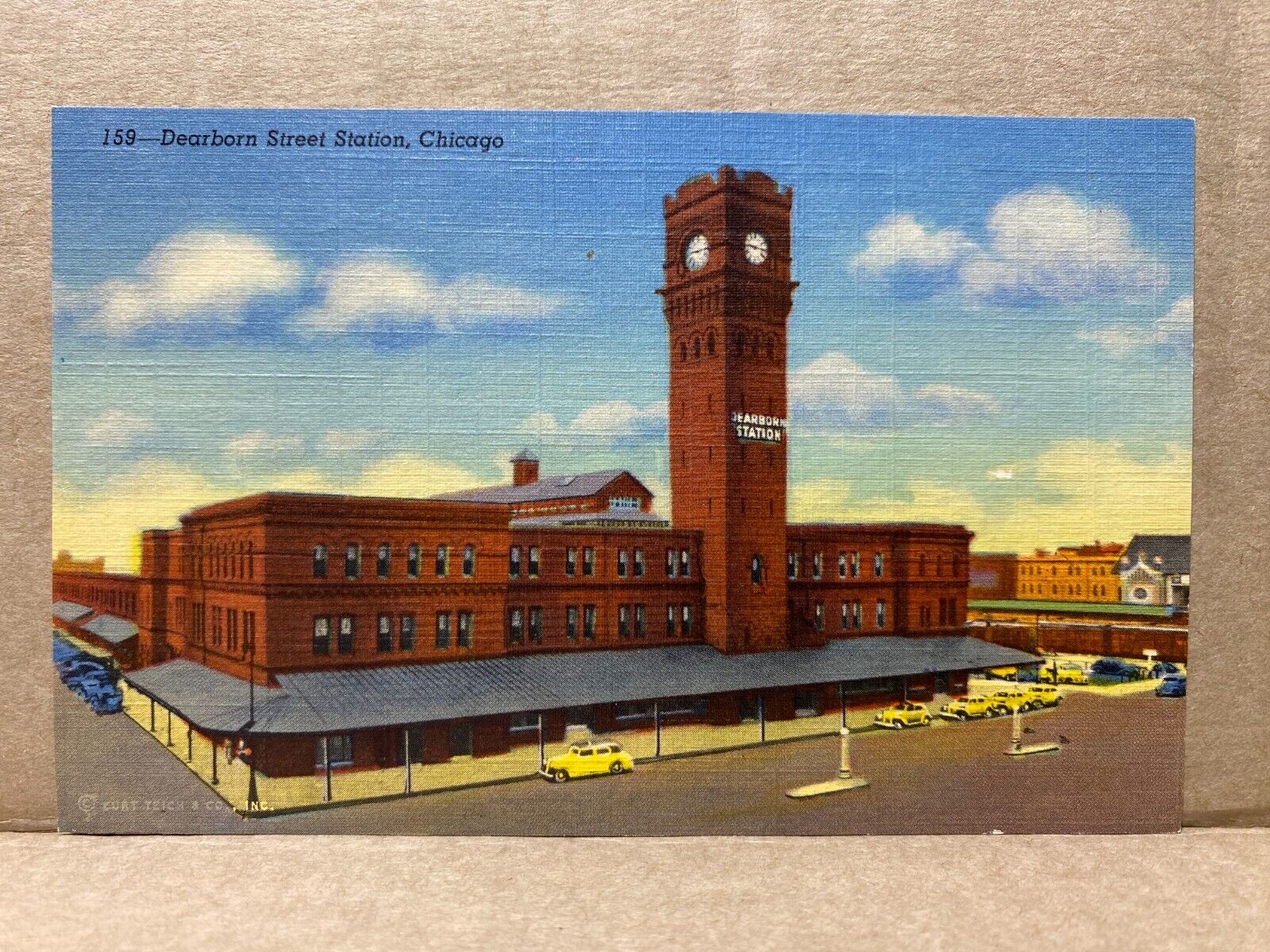 Dearborn Street Station Chicago Illinois Linen Postcard No 2161