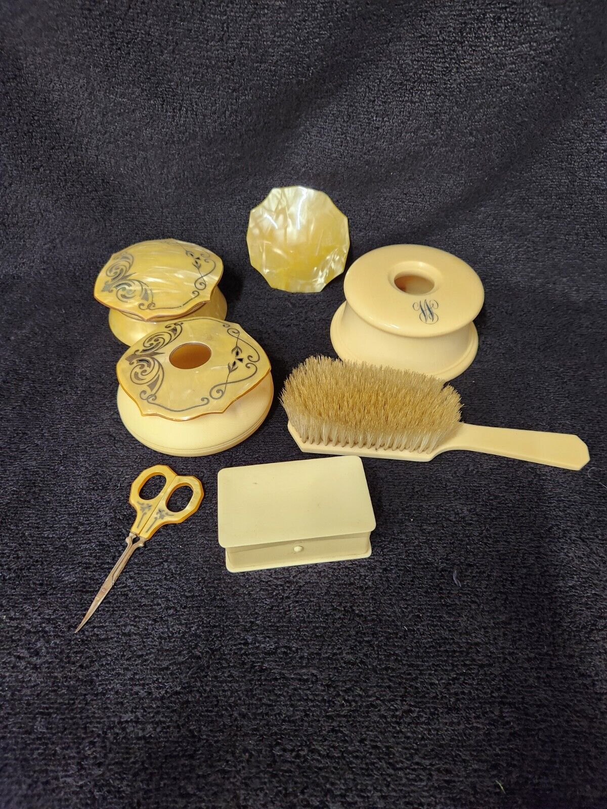 vintage celluloid vanity accessories 10pc.