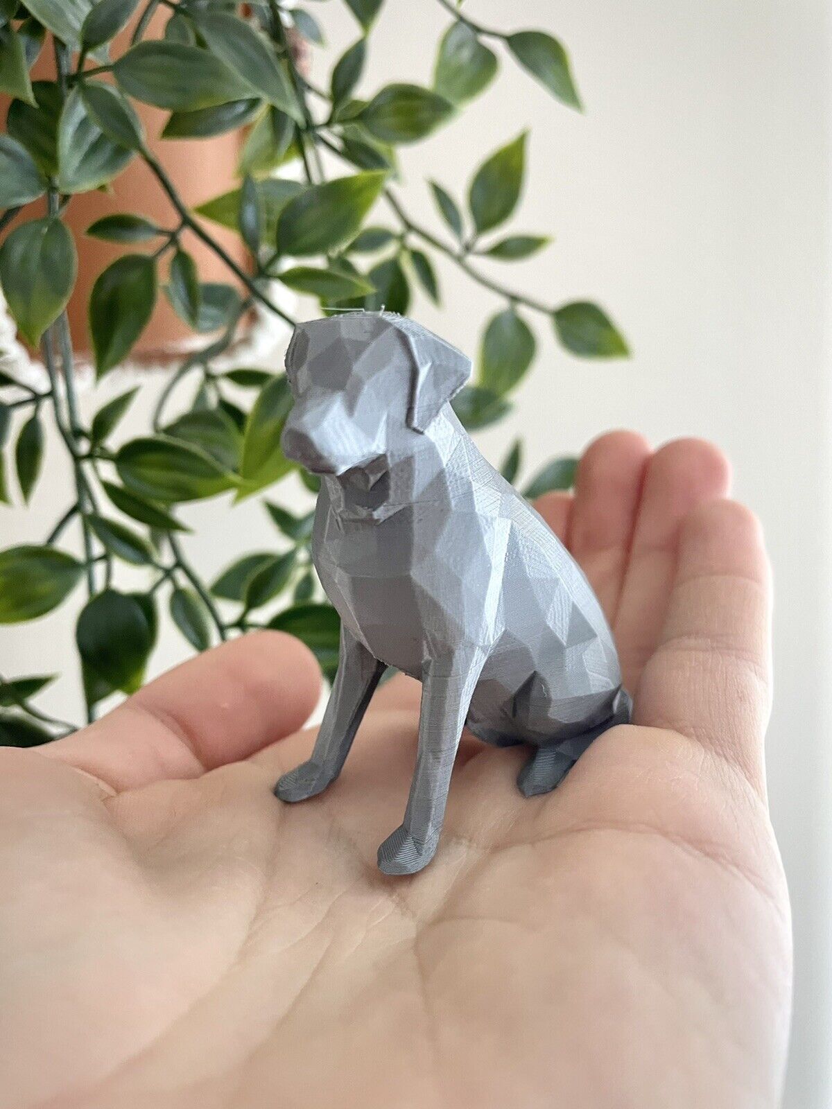 Labrador Retriever Dog Figurine - Silver lab Miniature Dog