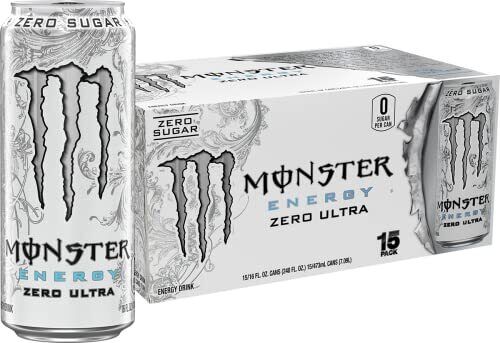 Monster Energy Zero Ultra Sugar Free Energy Drink 16 Fl oz Pack of 15
