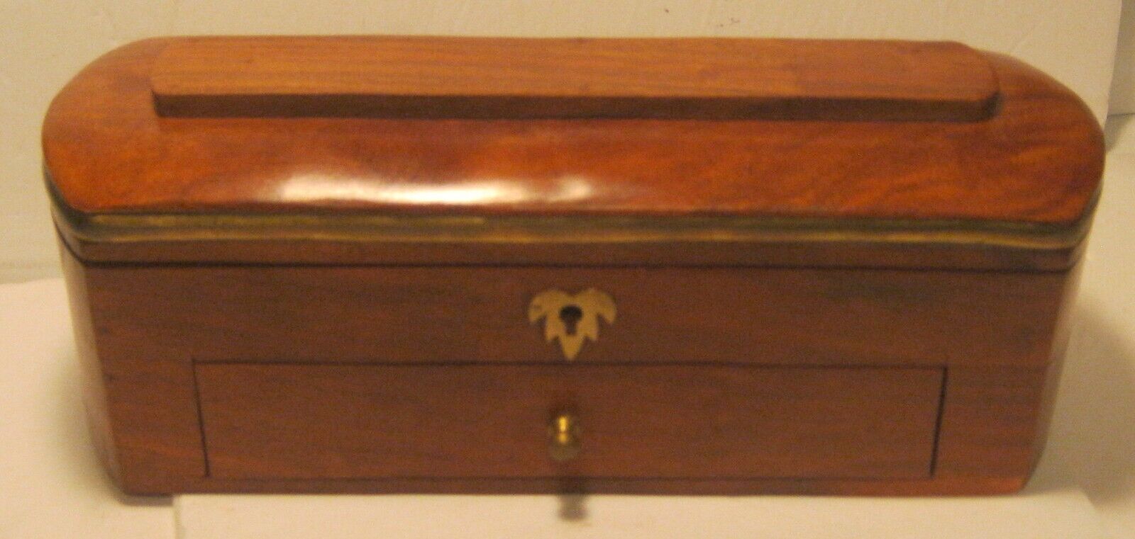 Fabulous Handcrafted Wooden Colonial Style Writing Box w Drawer & Lock