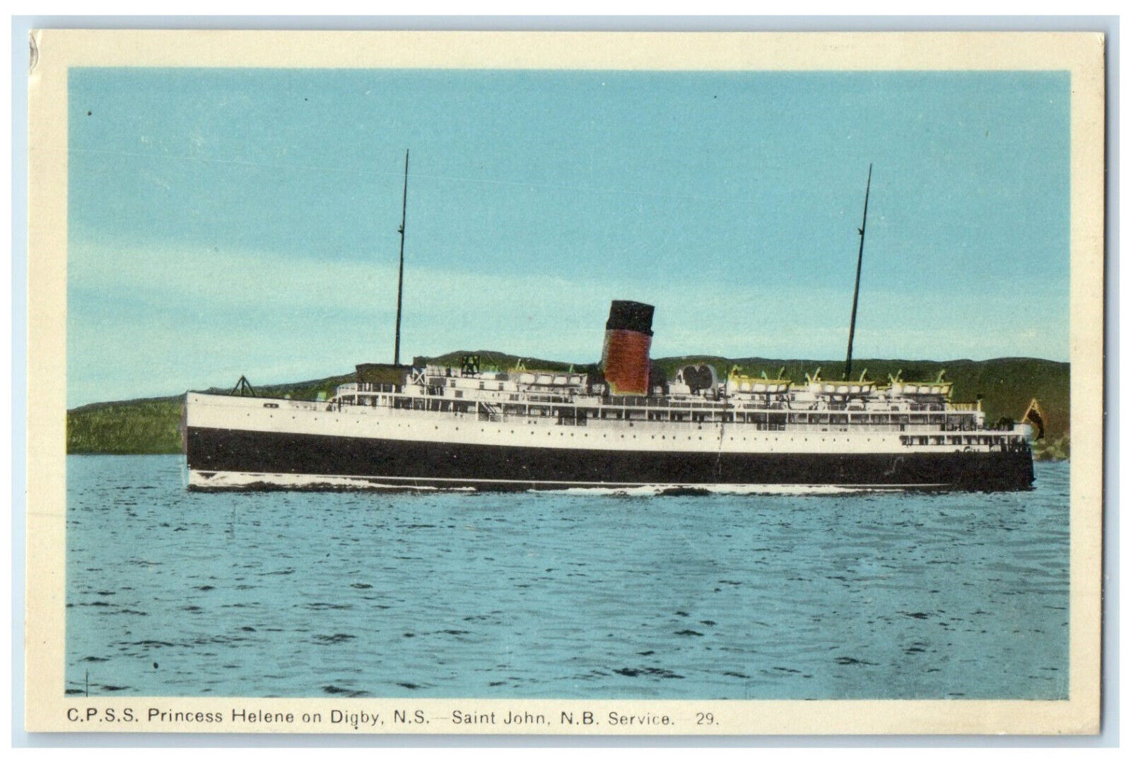 c1940's St. John NB Service C.P.S.S Princess Helene on Digby NS Canada Postcard