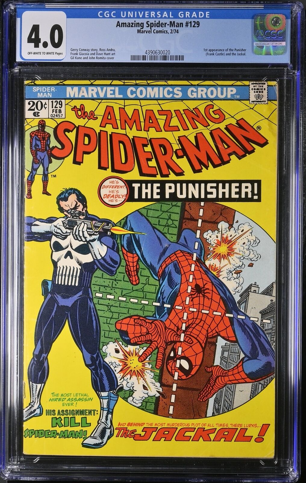 Amazing Spider-Man #129 CGC VG 4.0 1st Appearance of Punisher Marvel 1974