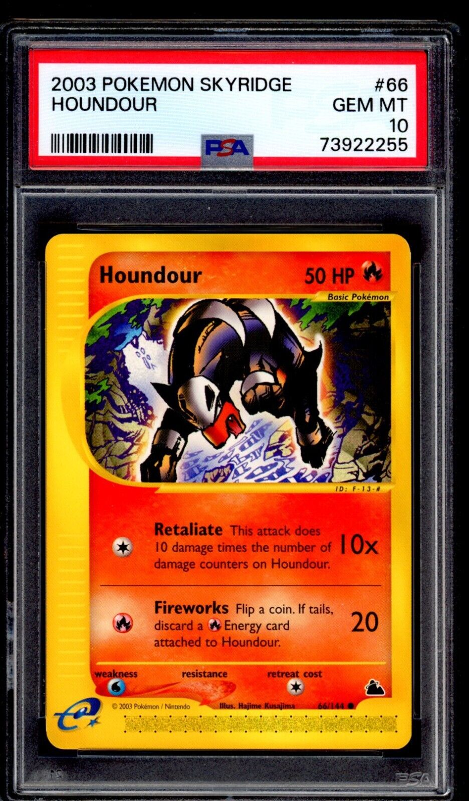 PSA 10 Houndour 2003 Pokemon Card 066/144 Skyridge