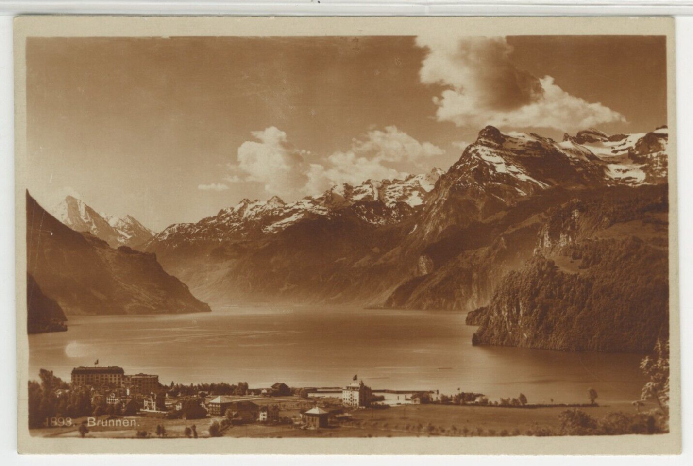 SWITZERLAND Postcard View Of Brunnen Resort on Lake Lucerne c1910s vintage 06