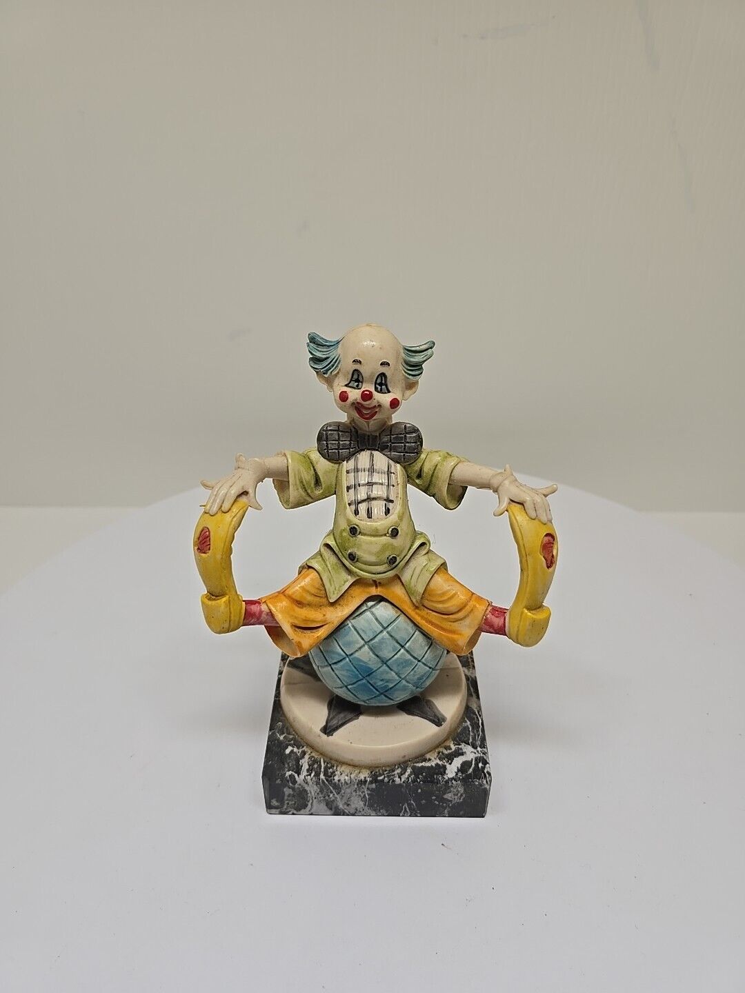 Vintage Italian Clown Figurine With Marble Base Italy Stamp D65