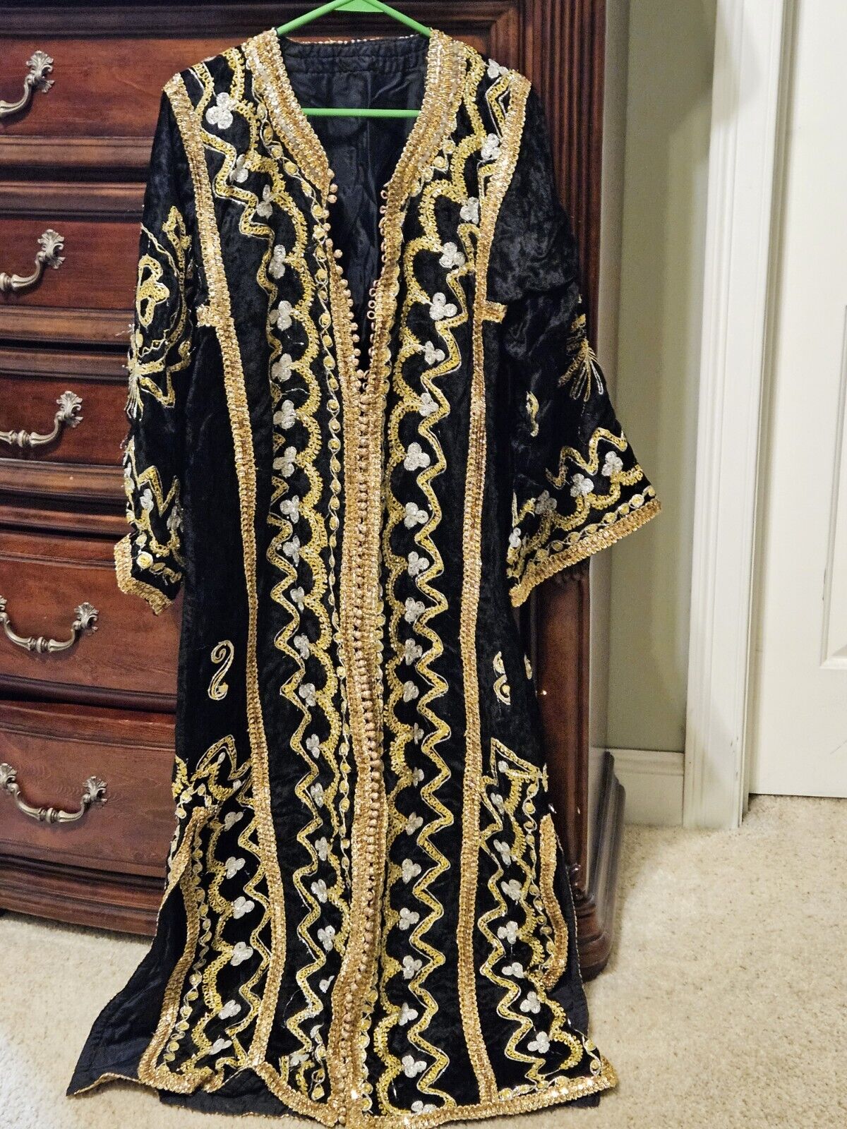 Antique ODD FELLOWS IOOF Victorian Ceremonial Lodge Long Robe Tunic and HAT Cap