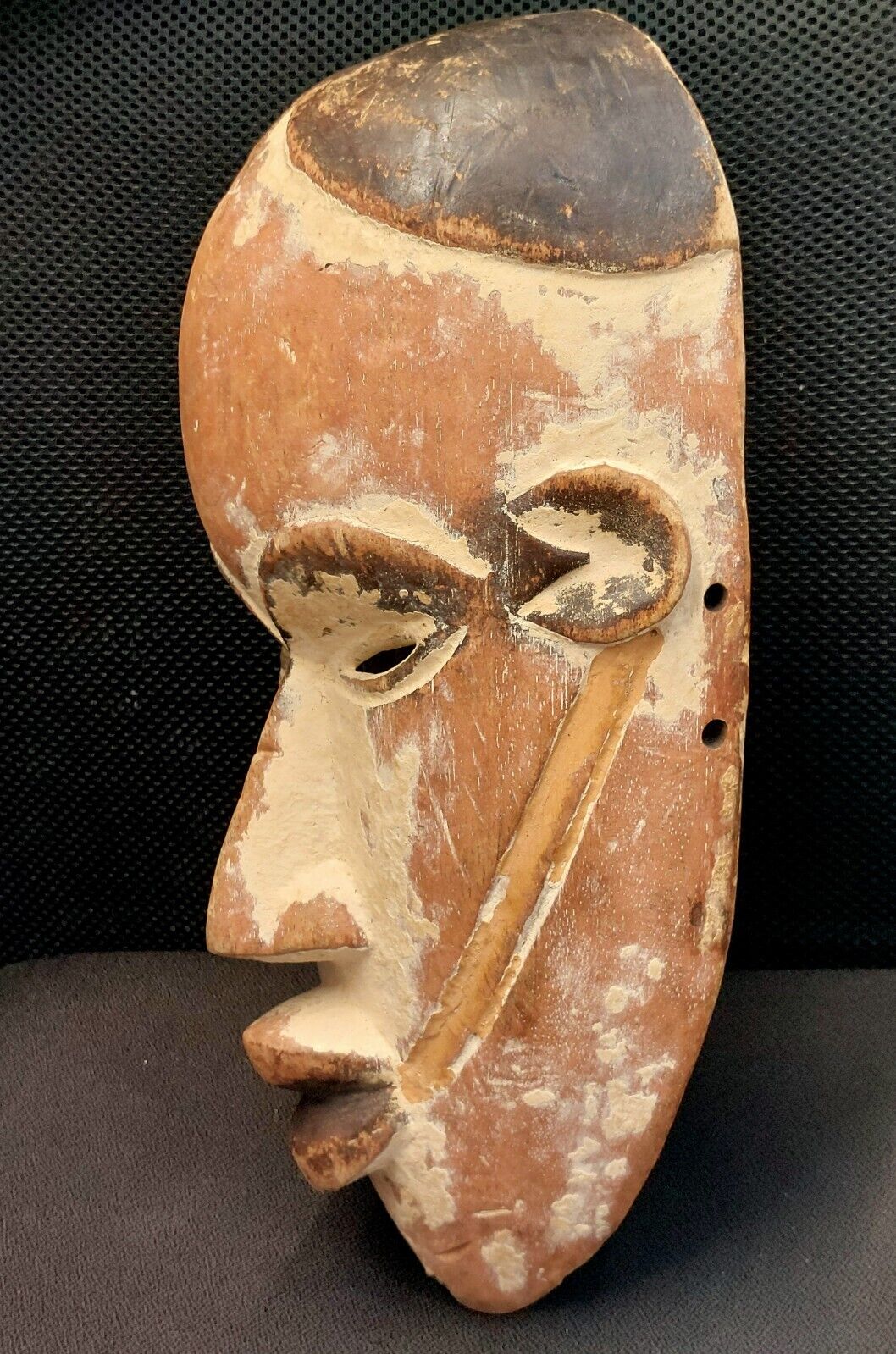Old Vintage African Hand Carved Wooden Tribal Mask - 14.5” x 8” x 4