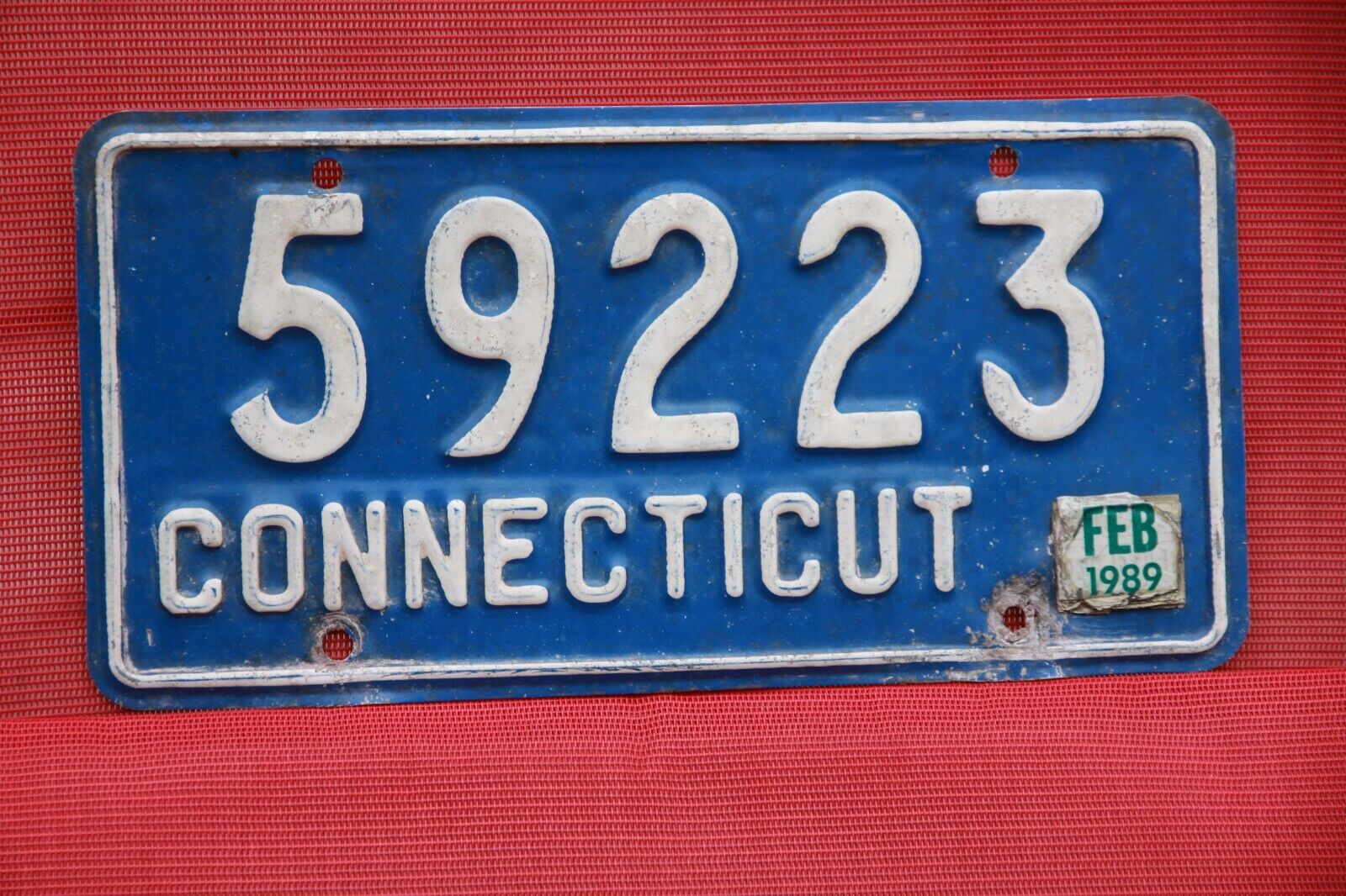 1989  CONNECTICUT  License Plate    ** '78 CT BASE ?  *** NON PASSENGER