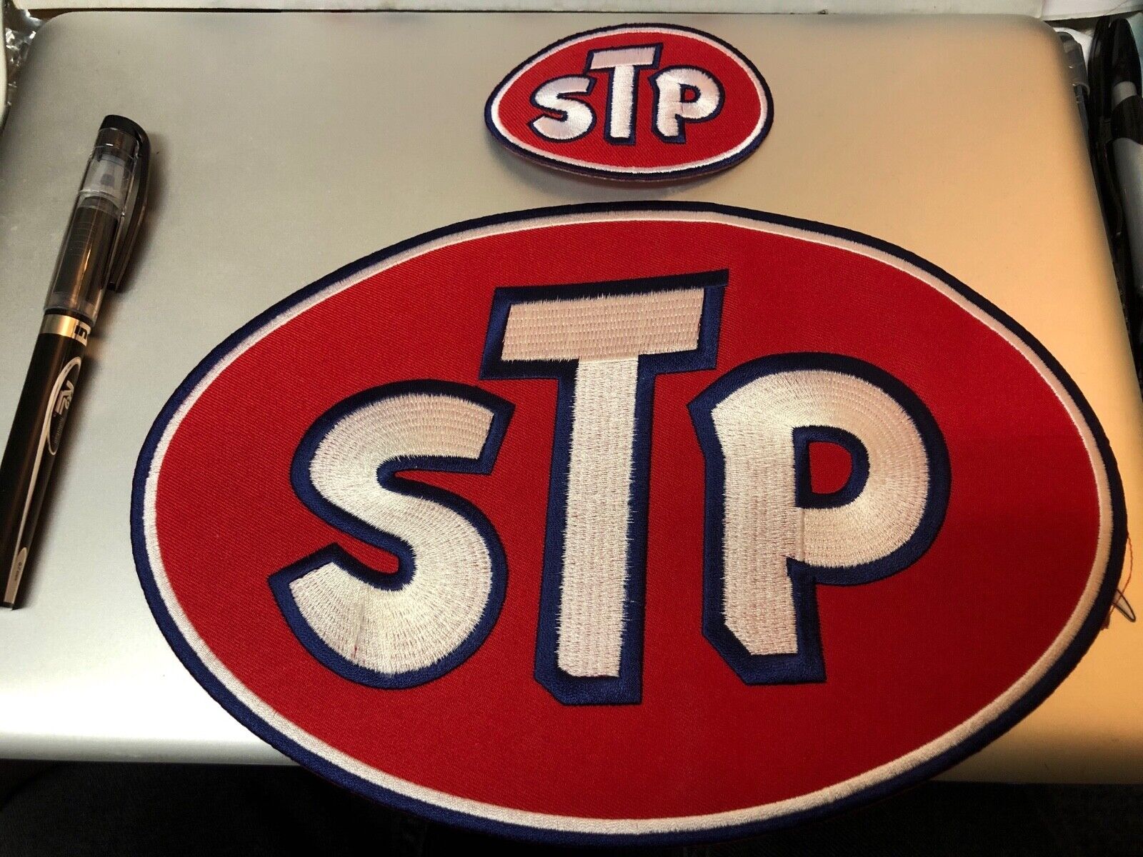 STP  OIL TREATMENT  ICONIC   LARGE & SMALL  SUPER COOL IRON ON PATCHES.