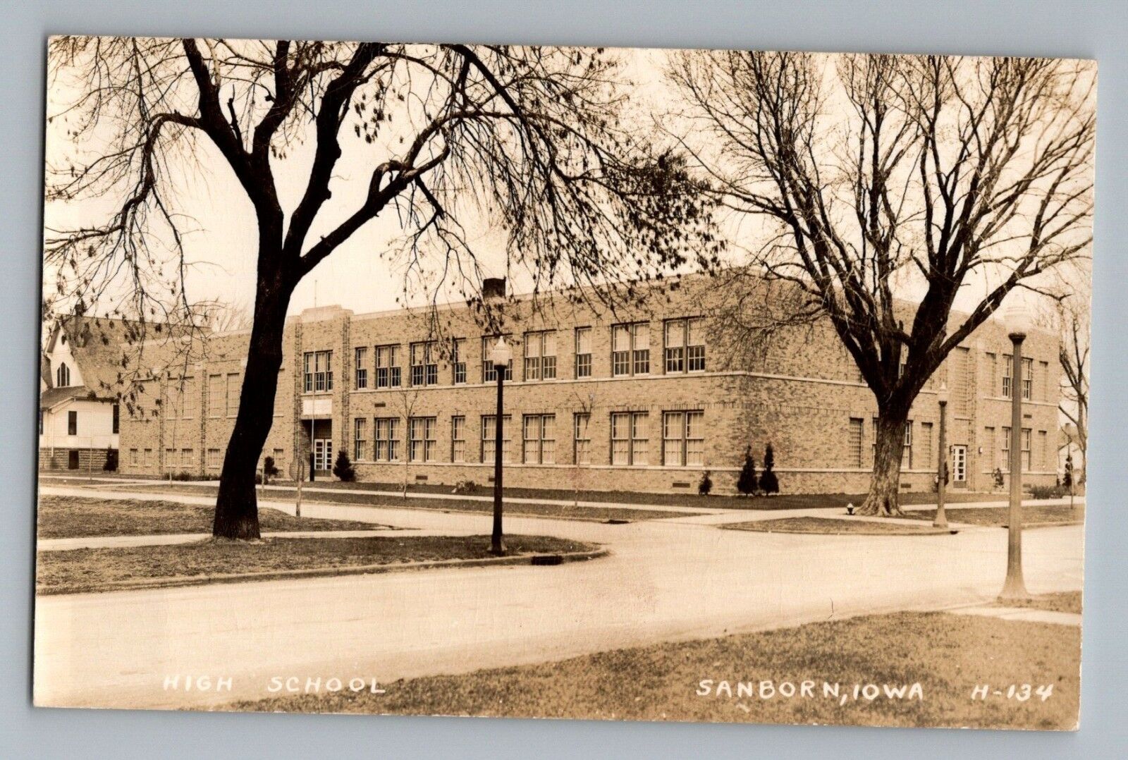 Sanborn Iowa IA High School Real Photo Postcard RPPC 1944