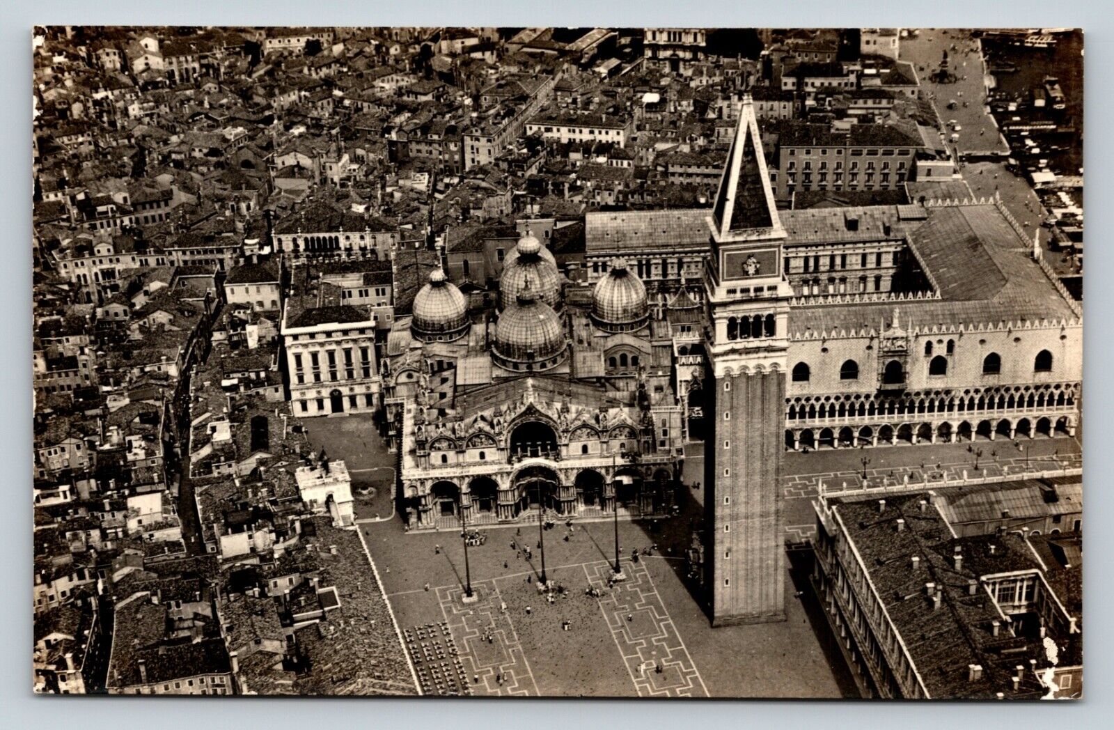 RPPC Photo Postcard: Venice Italy Saint Mark\'s Basin Aerial View Vtg - Nice Shot