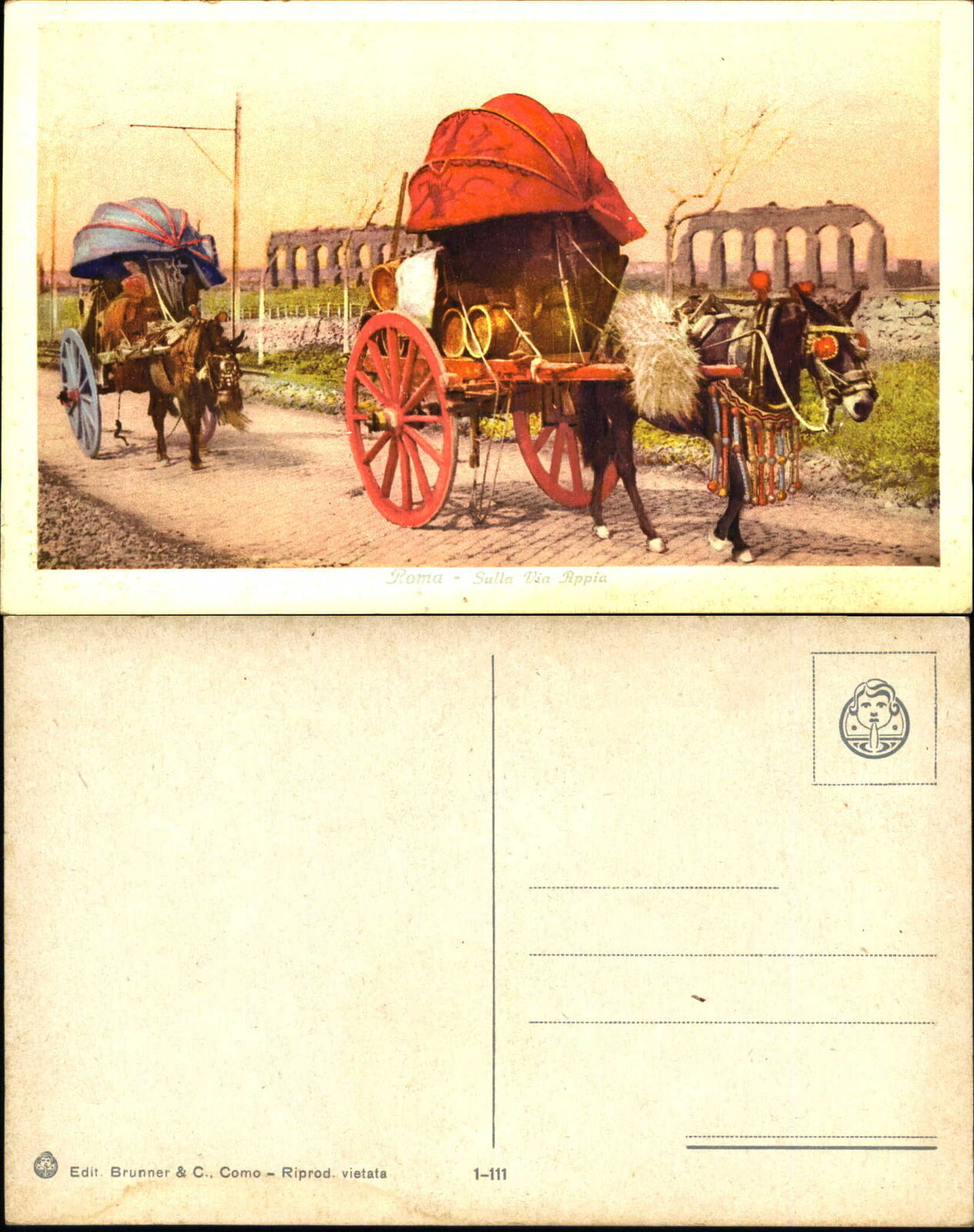 Rome Italy Roma Sulla Via Appia vintage postcard sku149