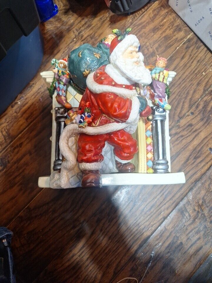 Santa Cominf Thru The Fireplace By H.T.Ardinger And Son