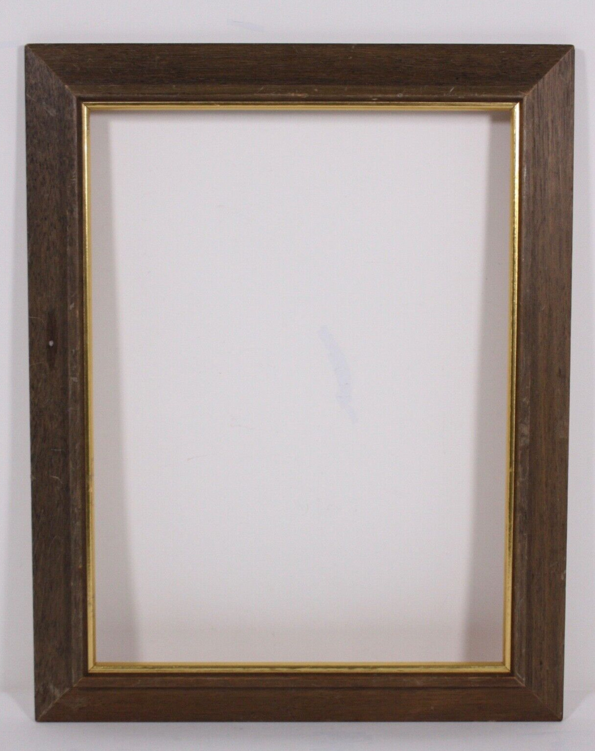 Weathered Grey Wood Gold Inset Vtg 19.25x18.25 Frame for 16x12 Painting Picture