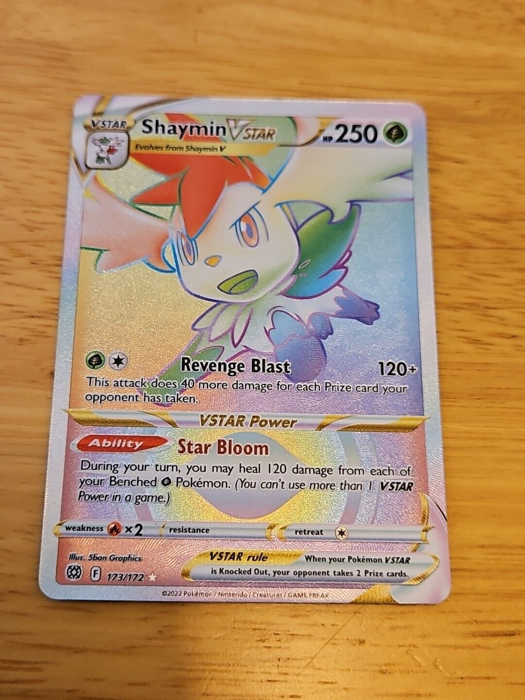 Pokémon TCG Shaymin VSTAR Brilliant Stars 173/172 Rainbow 