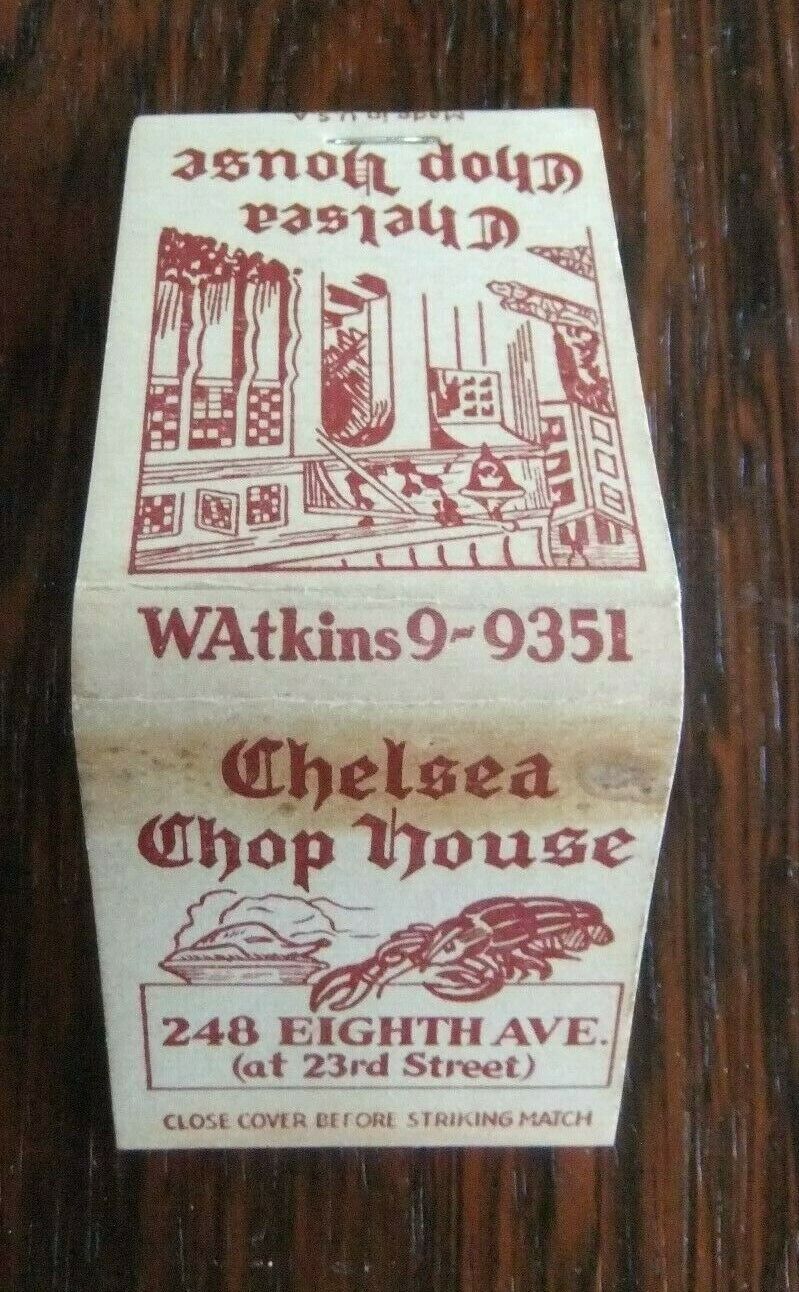 VTG Chelsea Chop House~248 EIGHT AVE at 23rd Street~WAtkins9-9351[FULL MatchbooK