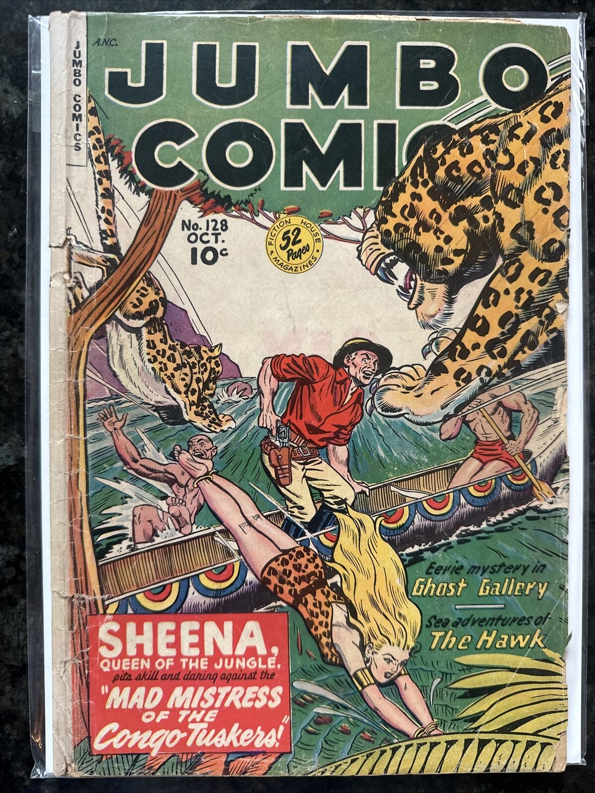Jumbo Comics #128 1949 Fiction House Golden Age Pre-Code Jungle Comic Book