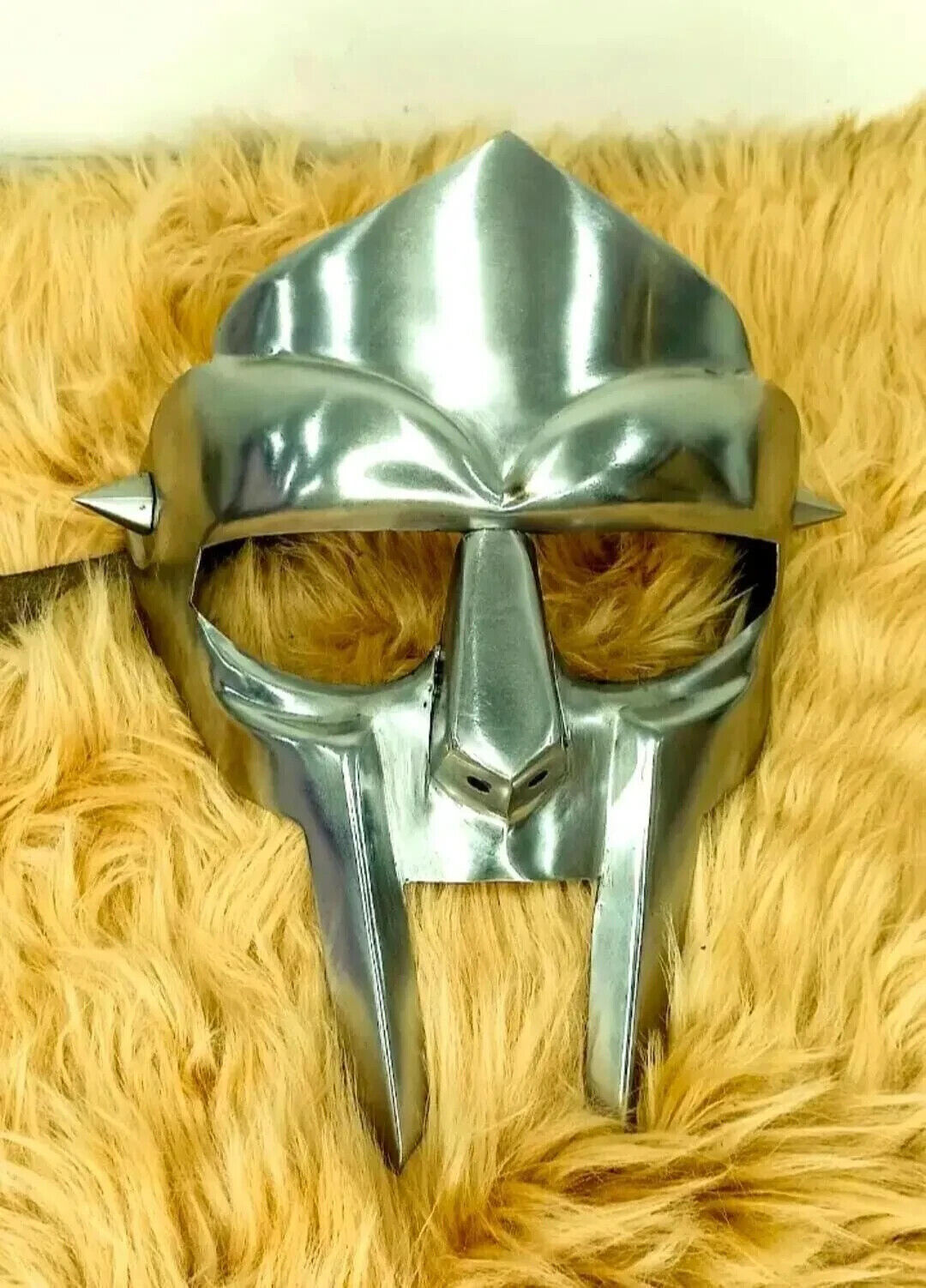 New MF Doom Mask 18G Steel Gladiator Mad-villain Face Armor Medieval Helmet gift