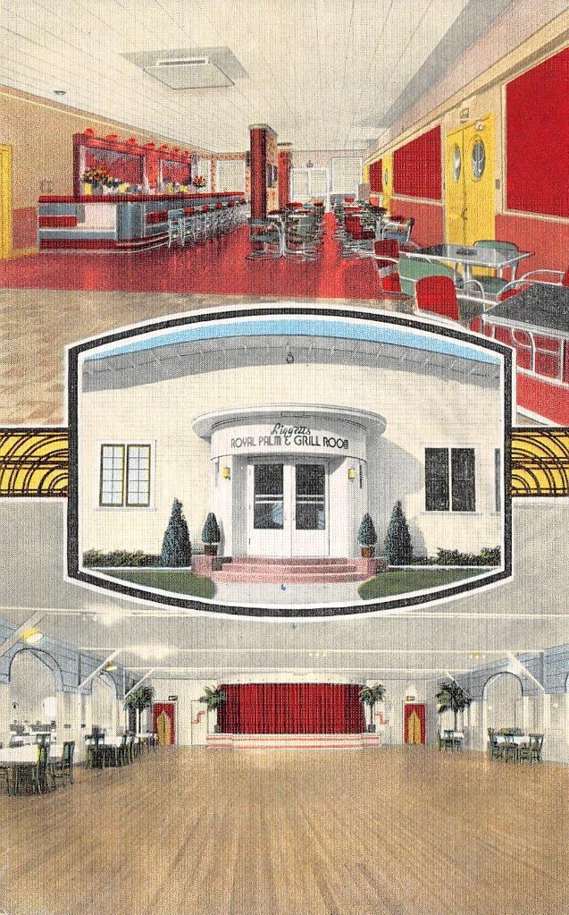 Burlington, WI Wisconsin  LIGGETT'S ROYAL PALM CLUB  Bar & Dance Floor Postcard