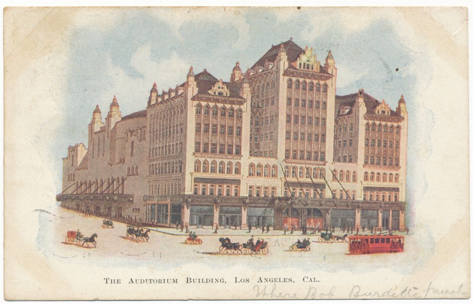c1905 Auditorium Building Los Angeles California Postcard