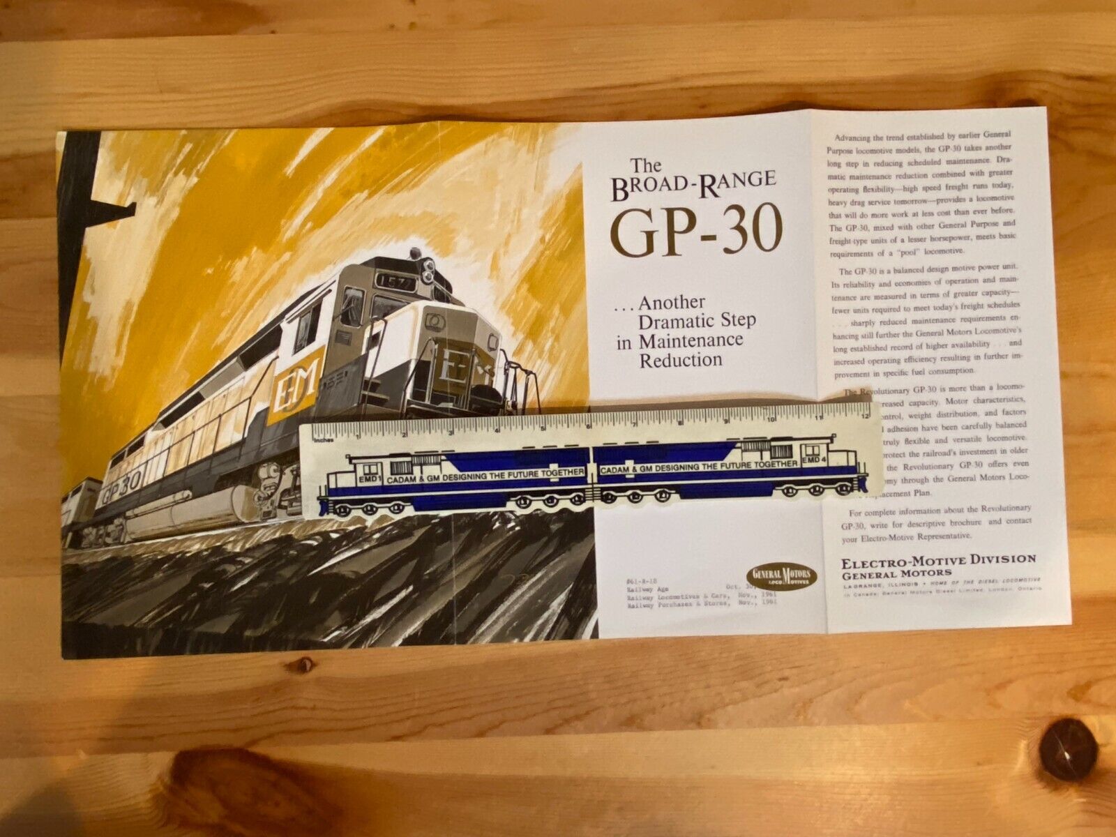 NOS EMD Electro Motive GM General Motors Locomotives GP-30 Ad Insert Proof  1961