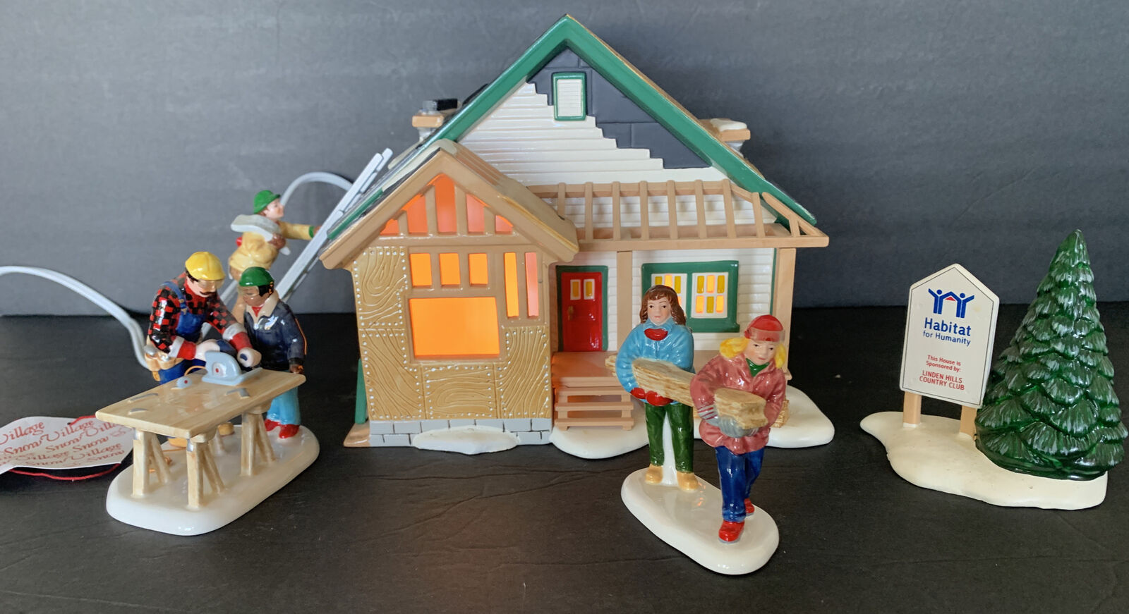 Dept 56 Snow Village Habitat For Humanity A Home In The Making Set of 5 Boxed
