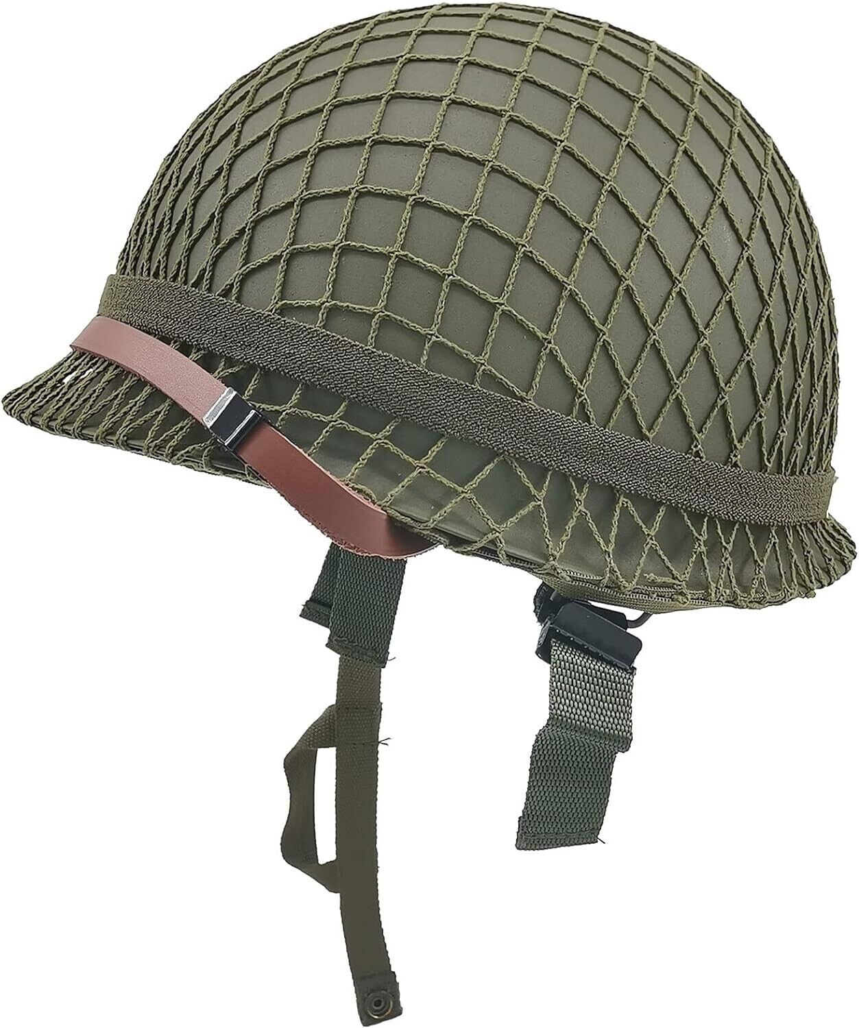 WWII US Army M1 Helmet, WW2 Gear, WW2 Helmet Metal Steel Shell Replica with Net