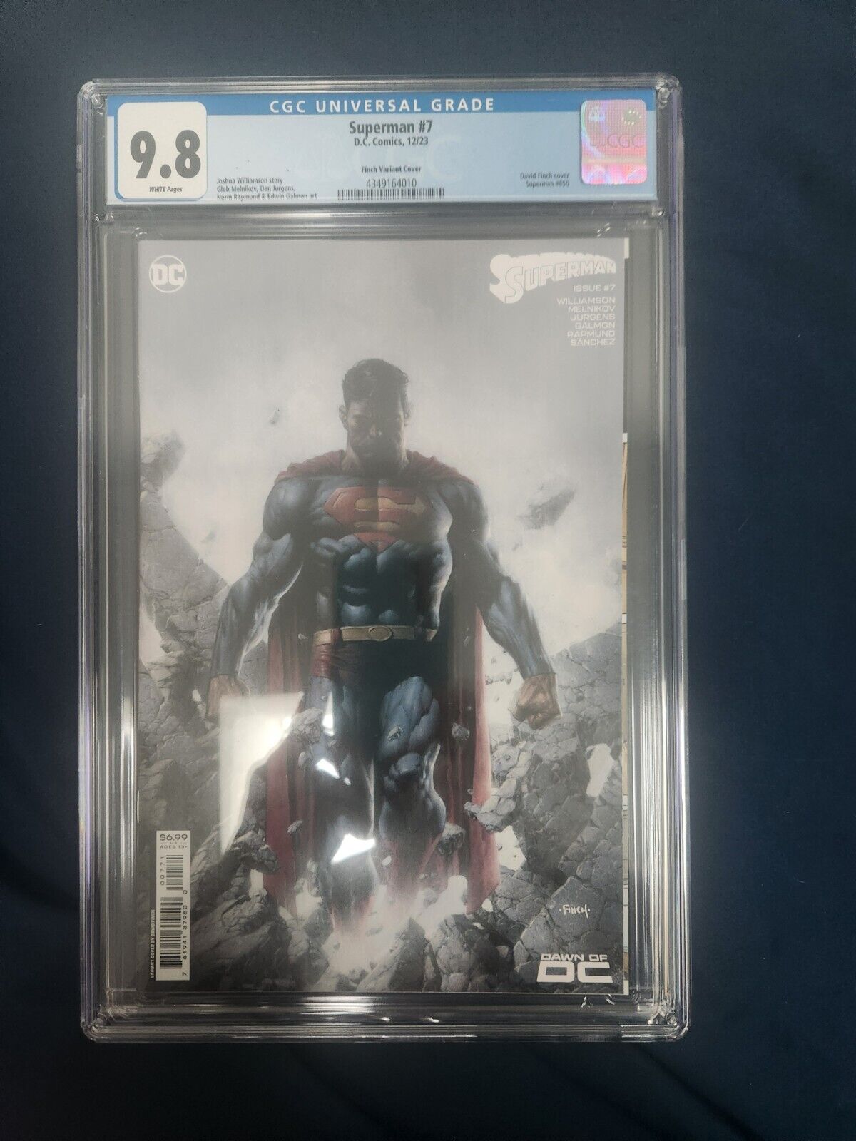 SUPERMAN #7 FINCH VARIANT FIRST PRINT DC COMICS (2023)  850TH ISSUE Cgc 9.8