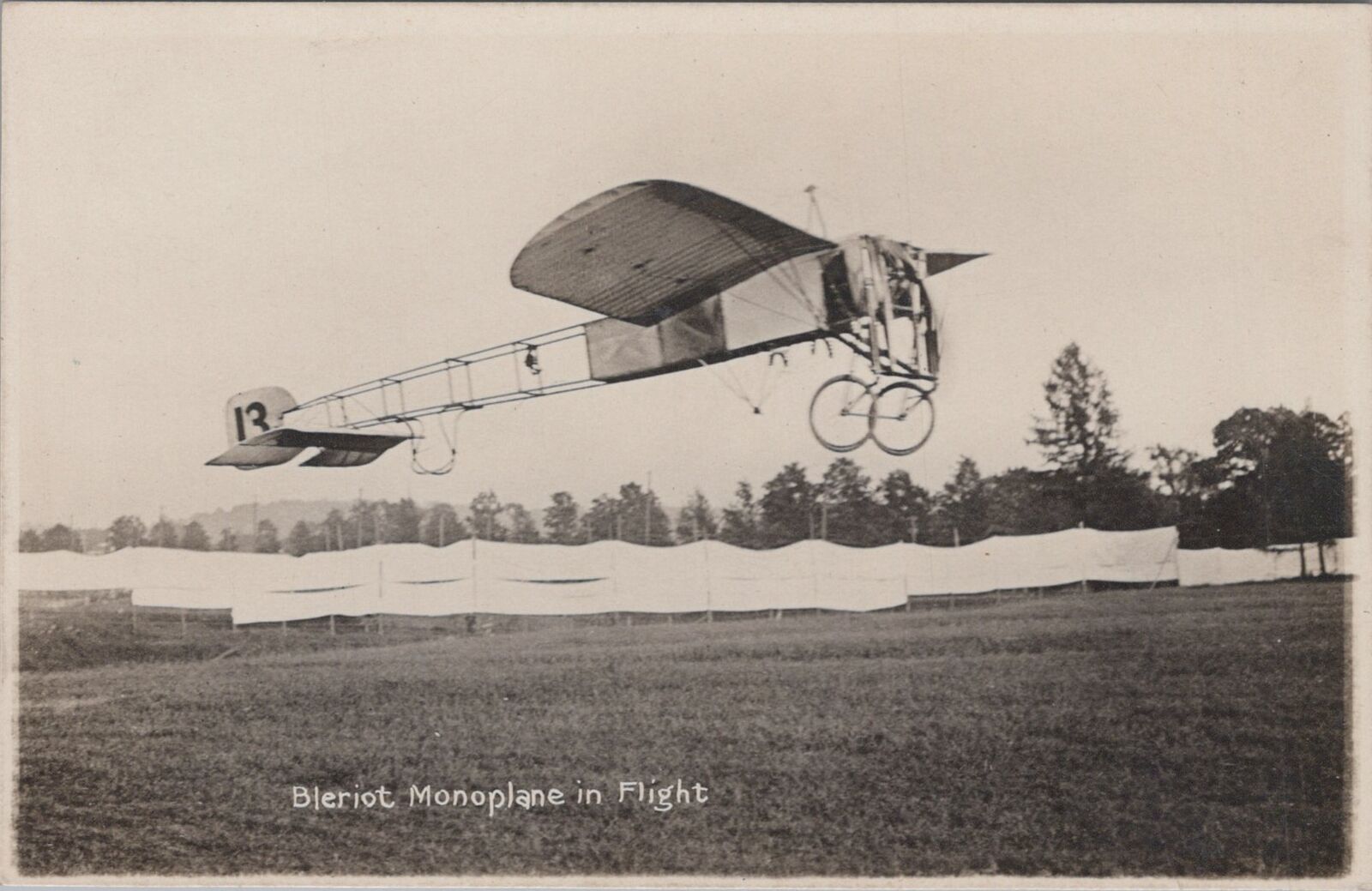 Bleriot Monoplane in Flight RPPC Photo Postcard