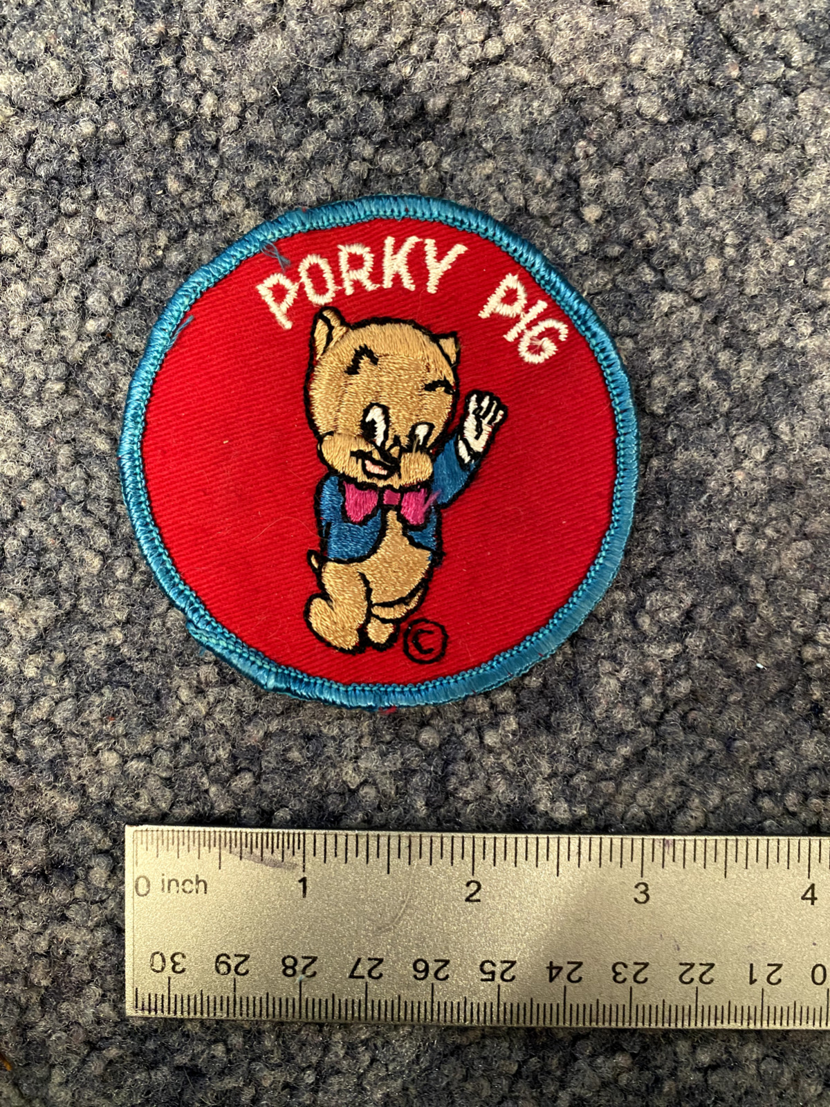 Porky Pig Round Sew-on Patch Loon