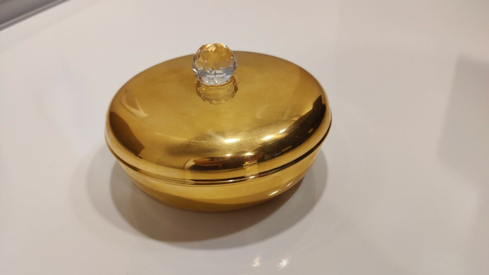 Vintage Valerio Albarello Candy/Trinket Dish with Lid - 24K Gold electroplated