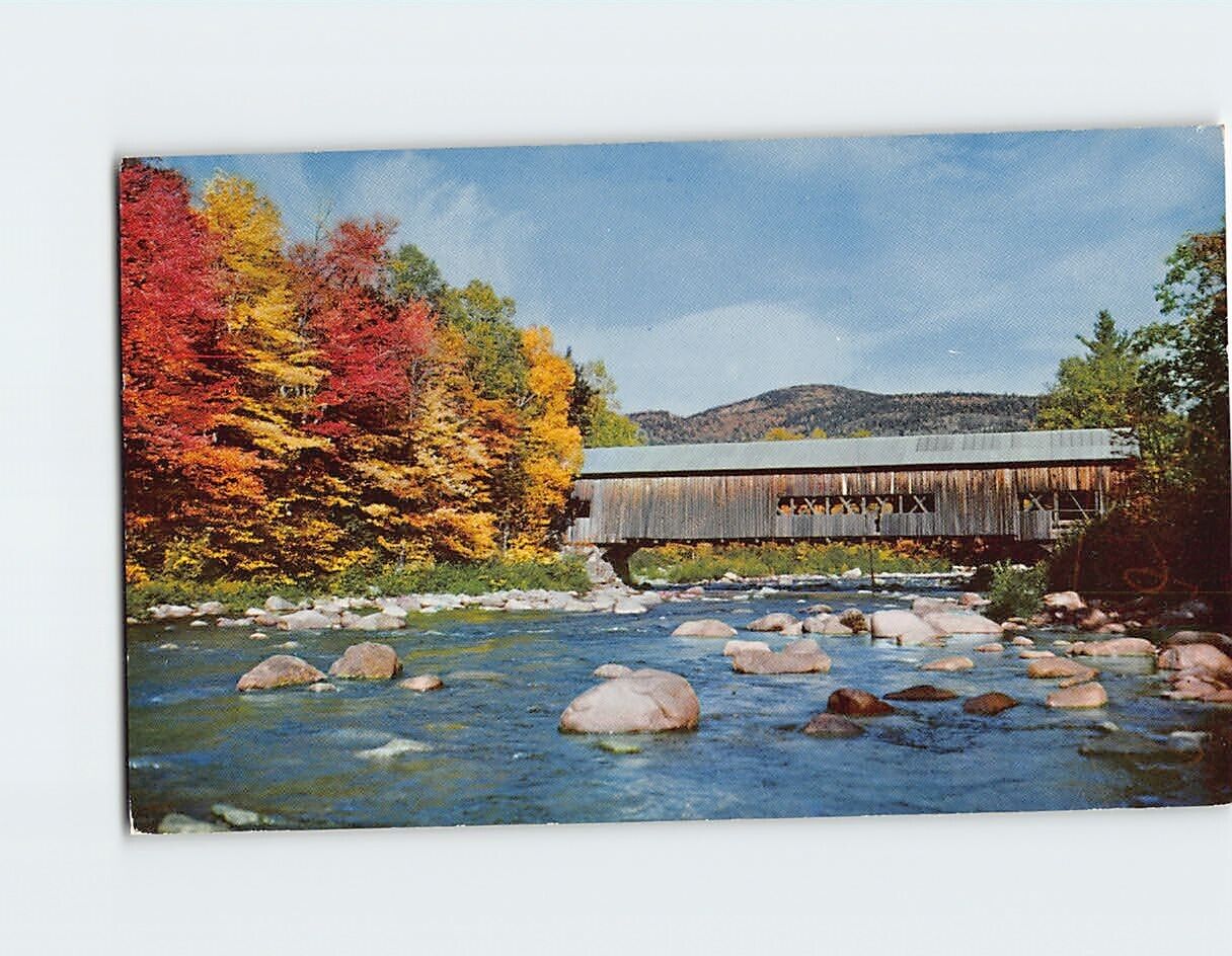 Postcard Covered Bridge Swift River Passaconaway New Hampshire USA