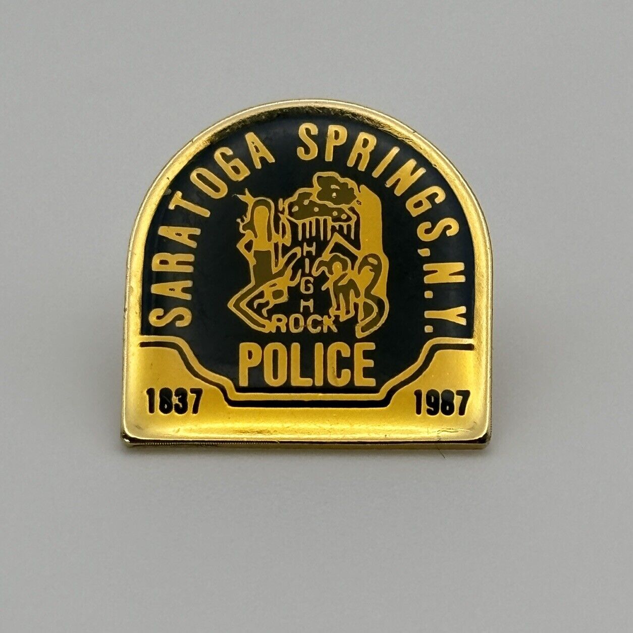 Saratoga Springs N.Y. “High Rock”  Police Collectible Pin - Lapel, Hat - Support