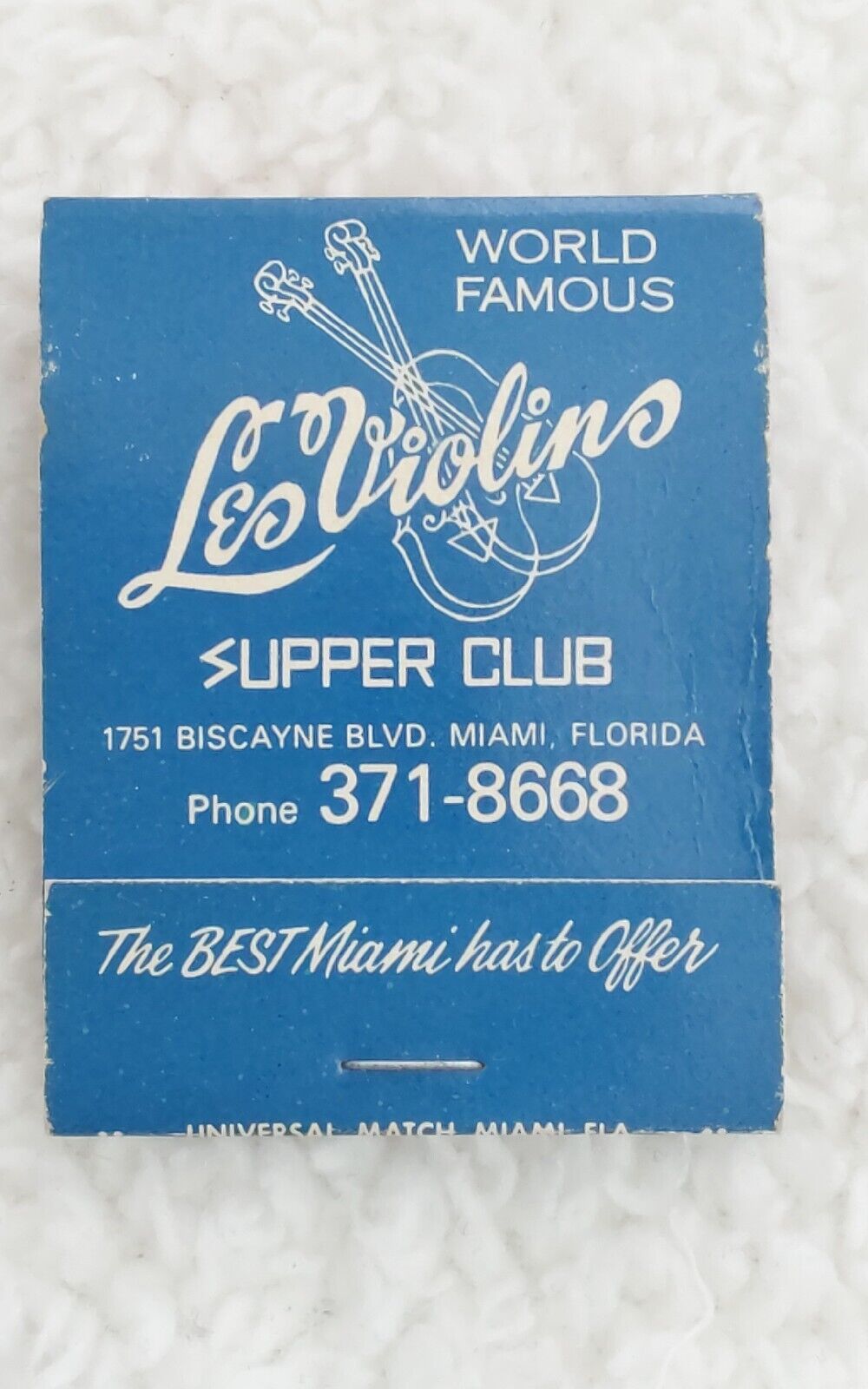 Les Violins Matchbook World Famous Supper Club Miami FL Matches Collectibles 