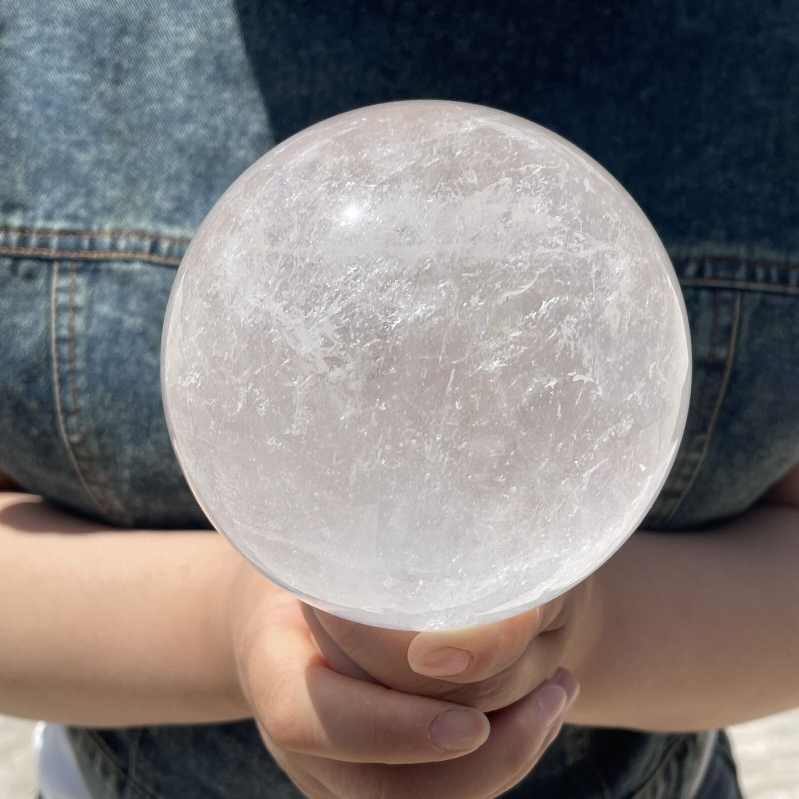 4.38LB Natural Clear Quartz Sphere Crystal Magic Ball Healing G4042