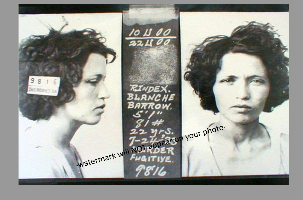 1933 Blanche Barrow Mug Shot PHOTO Prohibition Gangster BONNIE & CLYDE Gang