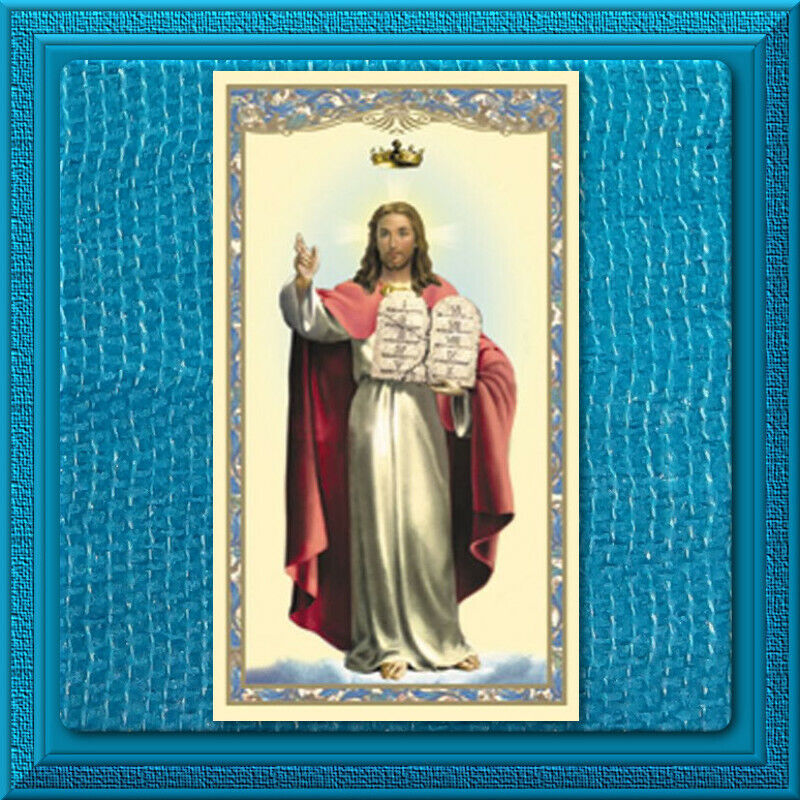 CATHOLIC HOLY CARD Prayer The TEN COMMANDMENTS Lord Jesus Christ