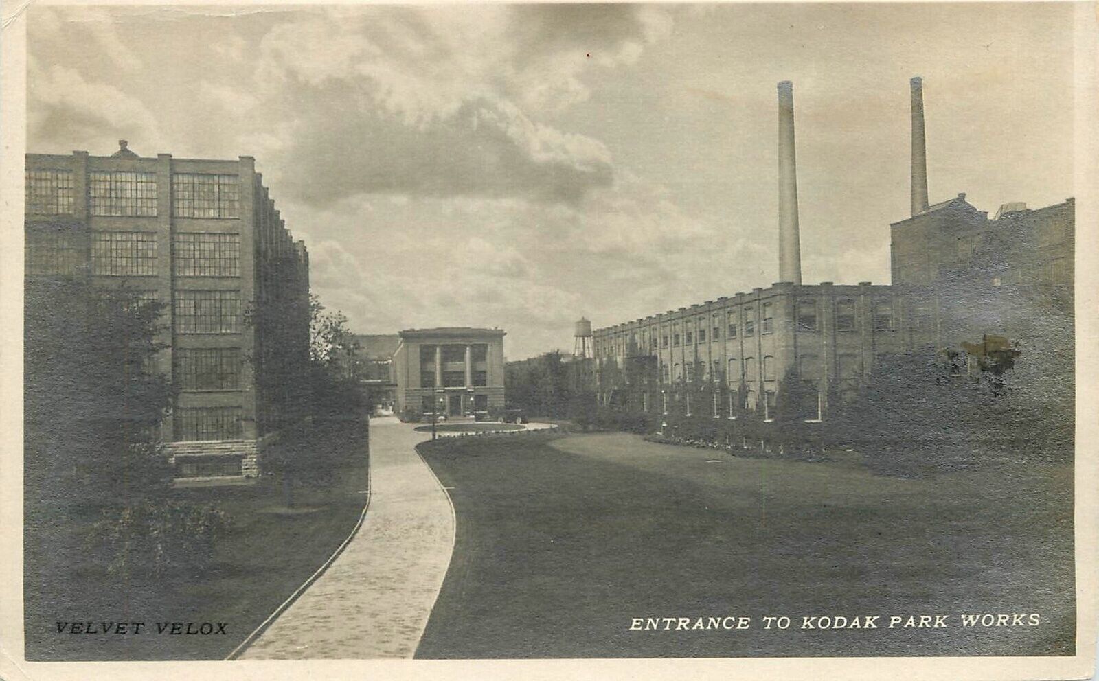 Postcard RPPC New York Entrance Kodak Park Works Rochester Visitors Pass 23-4840