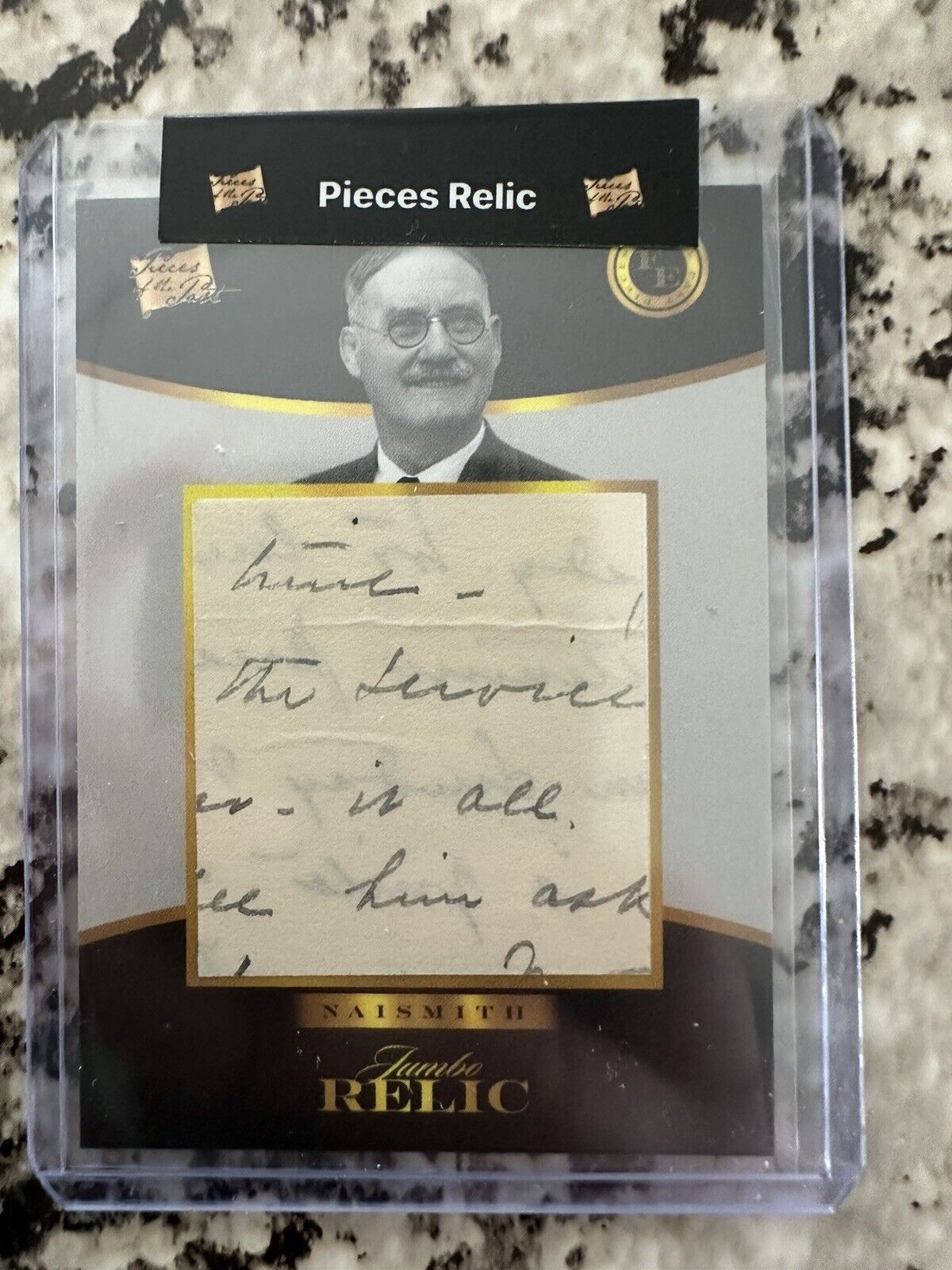 JAMES NAISMITH Handwritten 2023 PIECES OF THE PAST FOUNDERS EDITION RELIC CARD