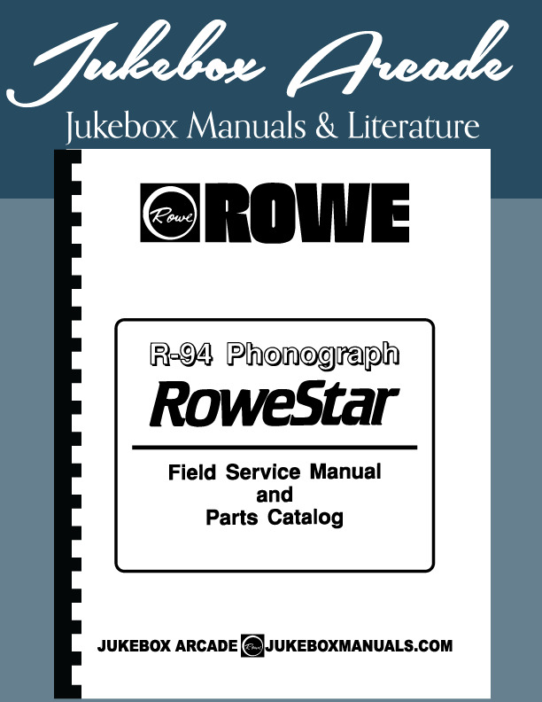 NEW ROWE Model R-94 Service Manual and Parts Lists with Troubleshooting Guide