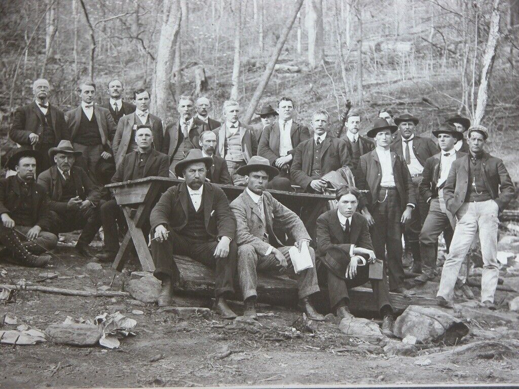 Antique Photograph Man Meeting Union Loggers Early 1900s 