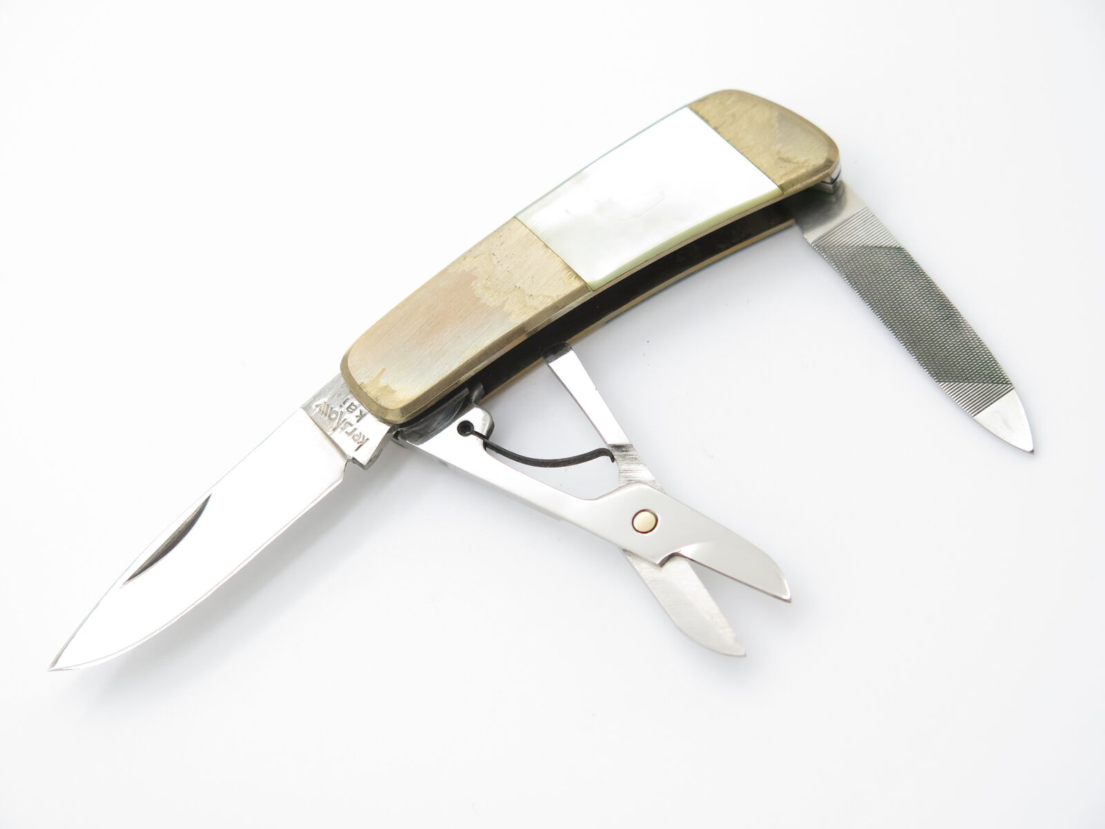 Vtg Kershaw Kai 5600 Seki Japan Gentleman Pearl 3 Blade Folding Pocket Knife