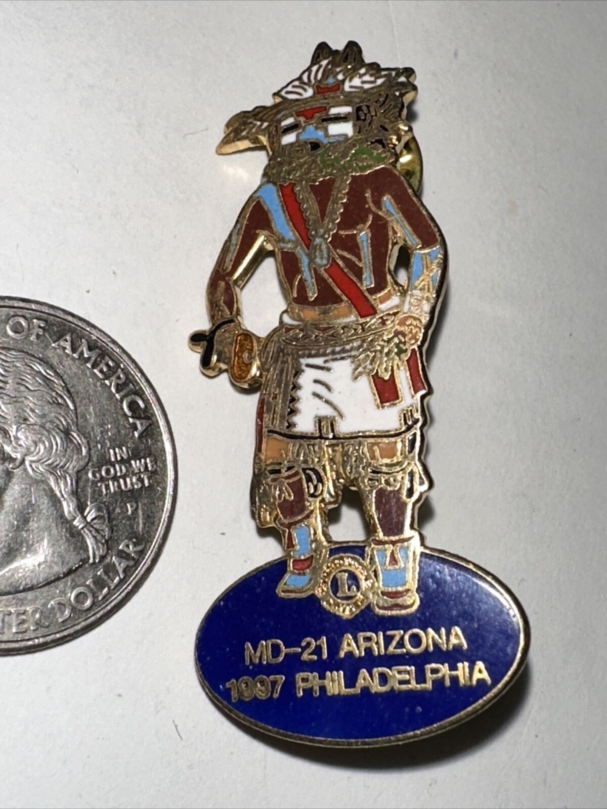 Lions Club 1997 Arizona AZ MD21 Collectible Trading Pin Philadelphia Kachina